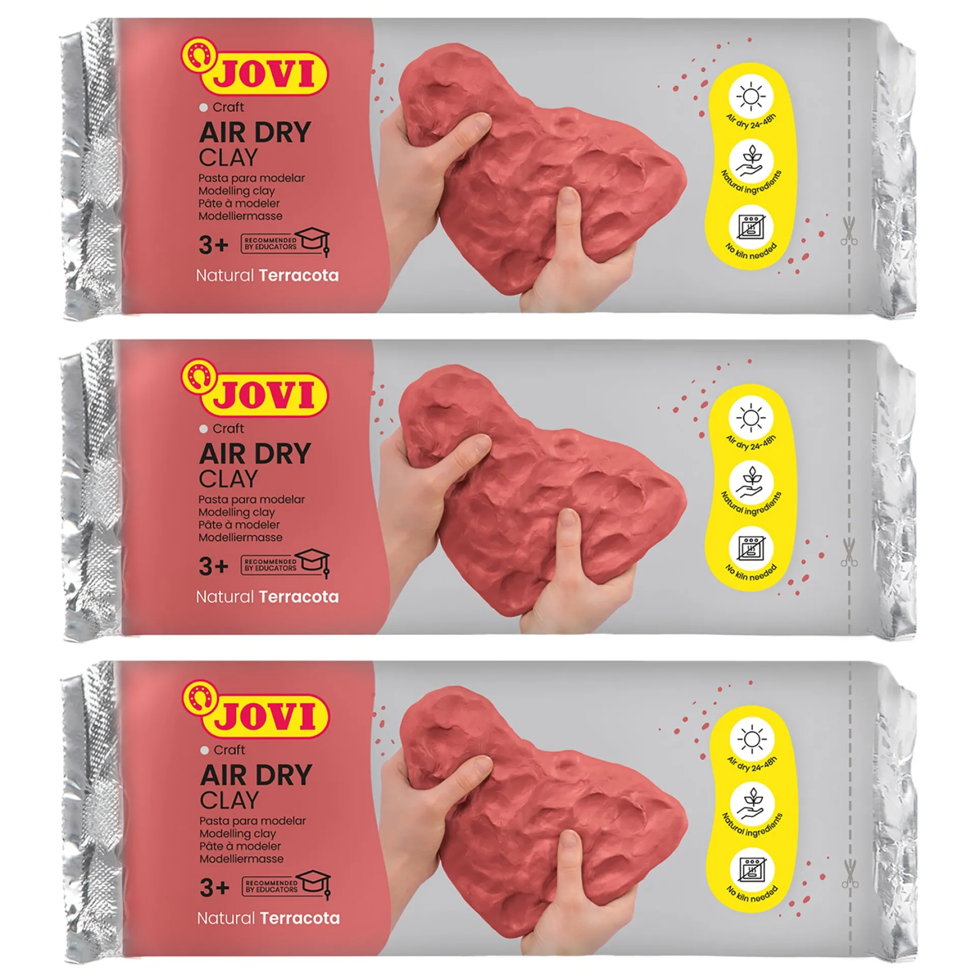 JOVI Air Dry Clay Terracotta Art Bar Pack - 1.1lb, Set of 3