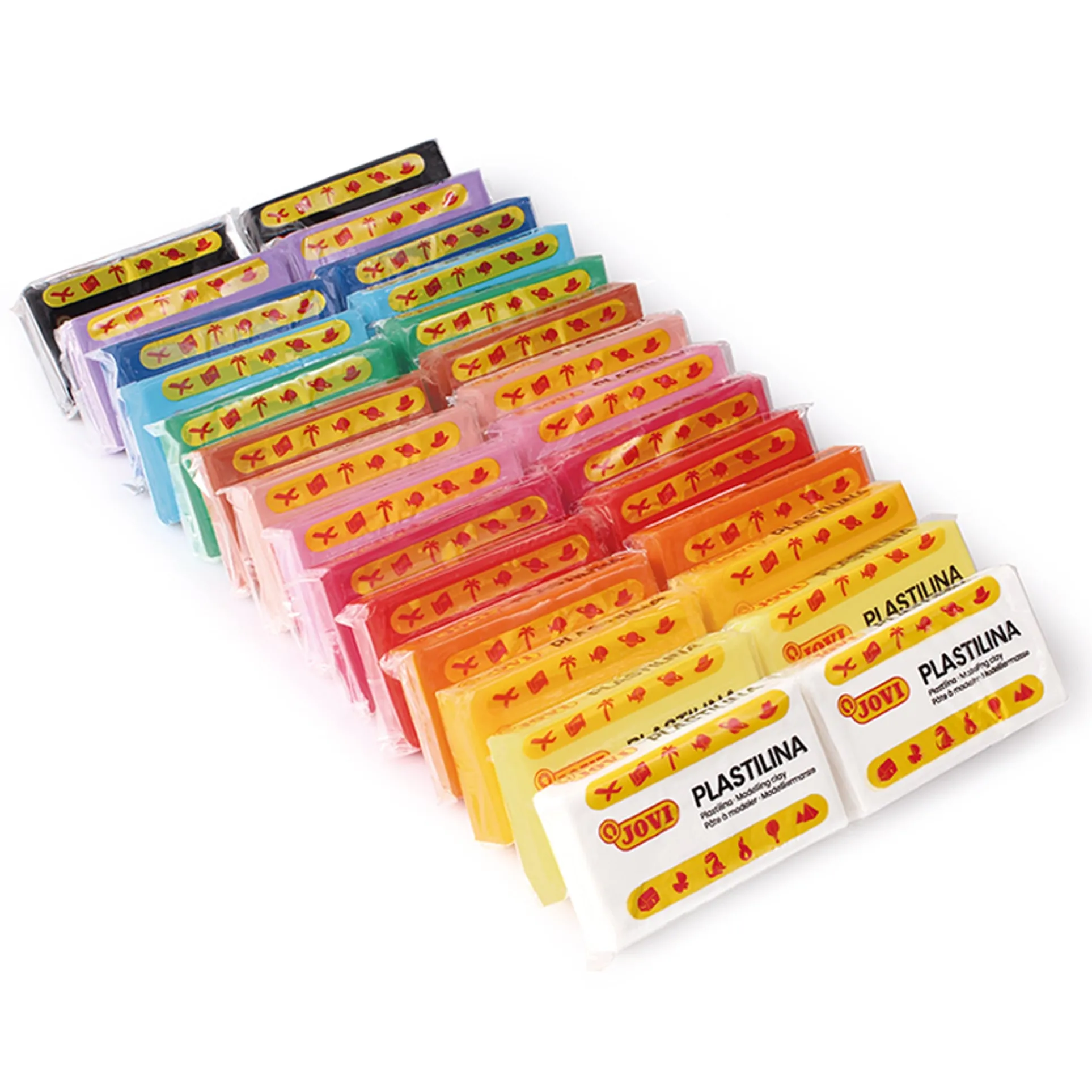 JOVI Plastilina Colorful Modeling Clay School Pack - 28 Bars with Accessories