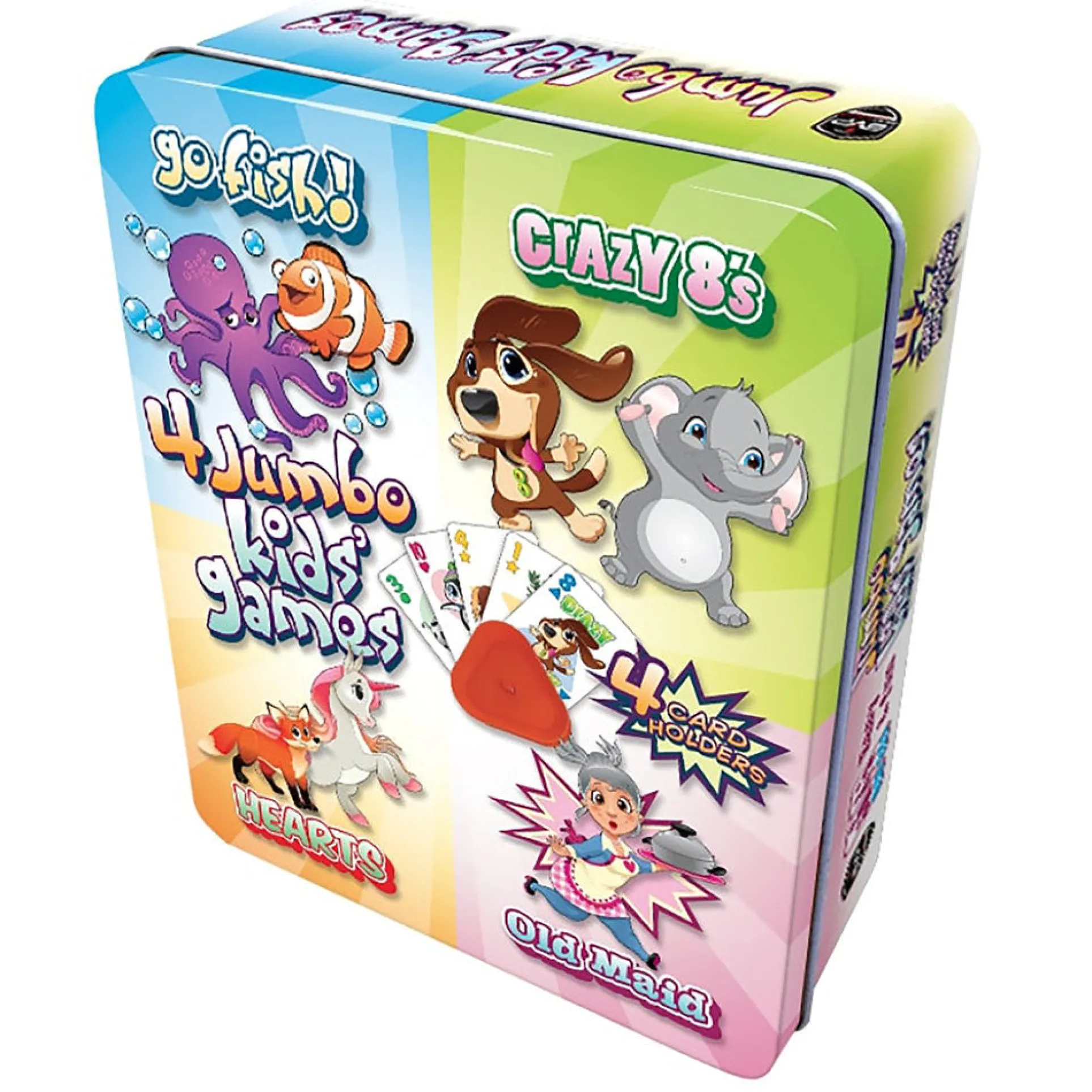 Jumbo Kids Classic Card Games Collection Tin - 4 Game Set