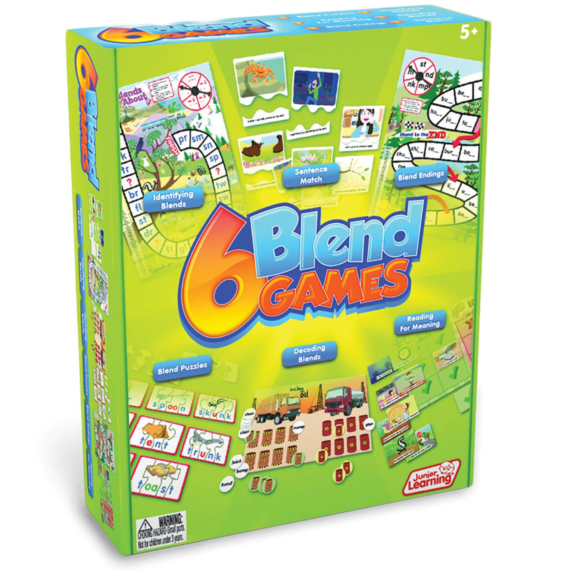 Junior Learning 6 Blend Games - Educational Board Game for Kids