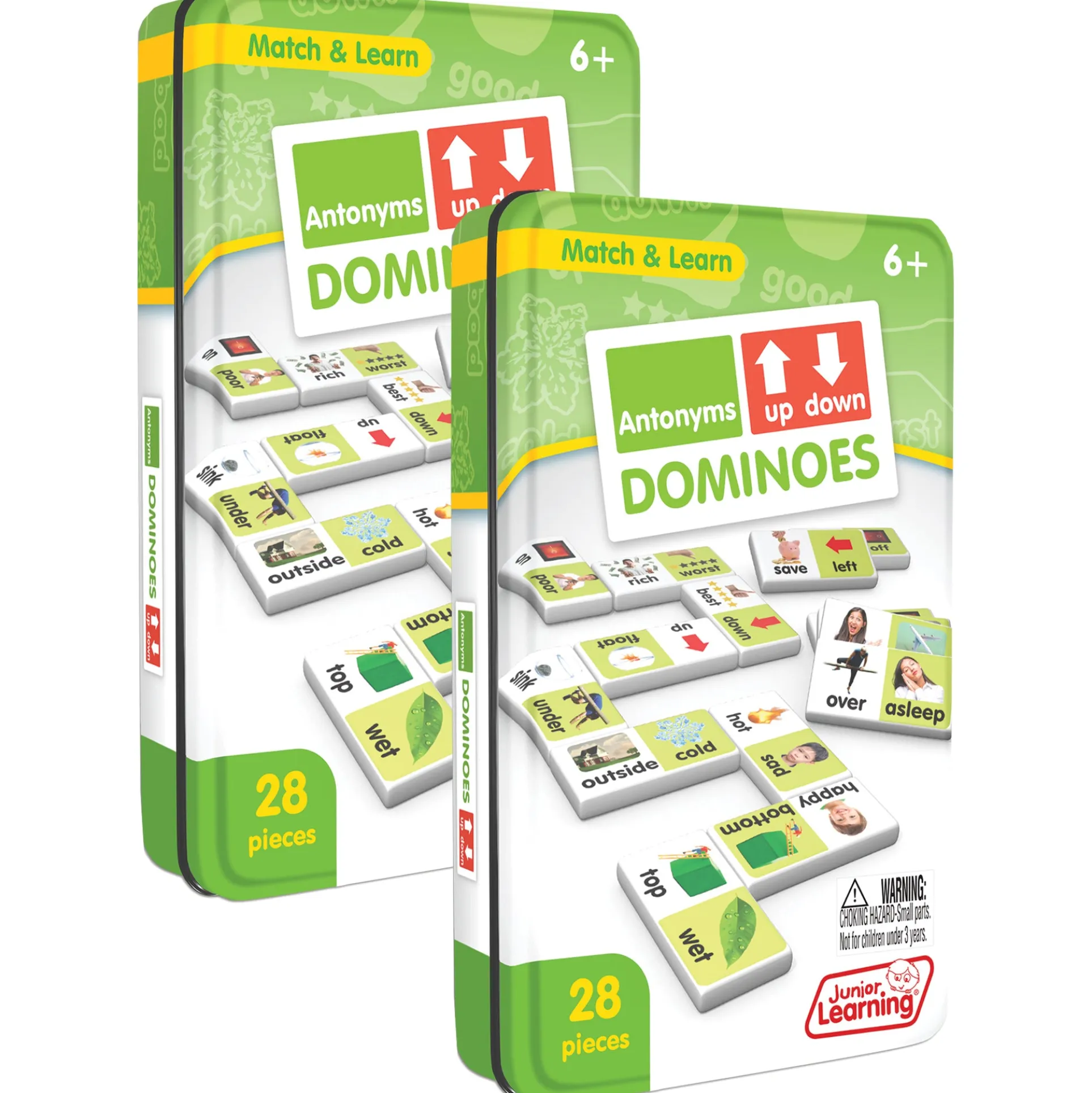 Junior Learning Antonyms Match & Learn Dominoes - Educational Set - Pack of 2