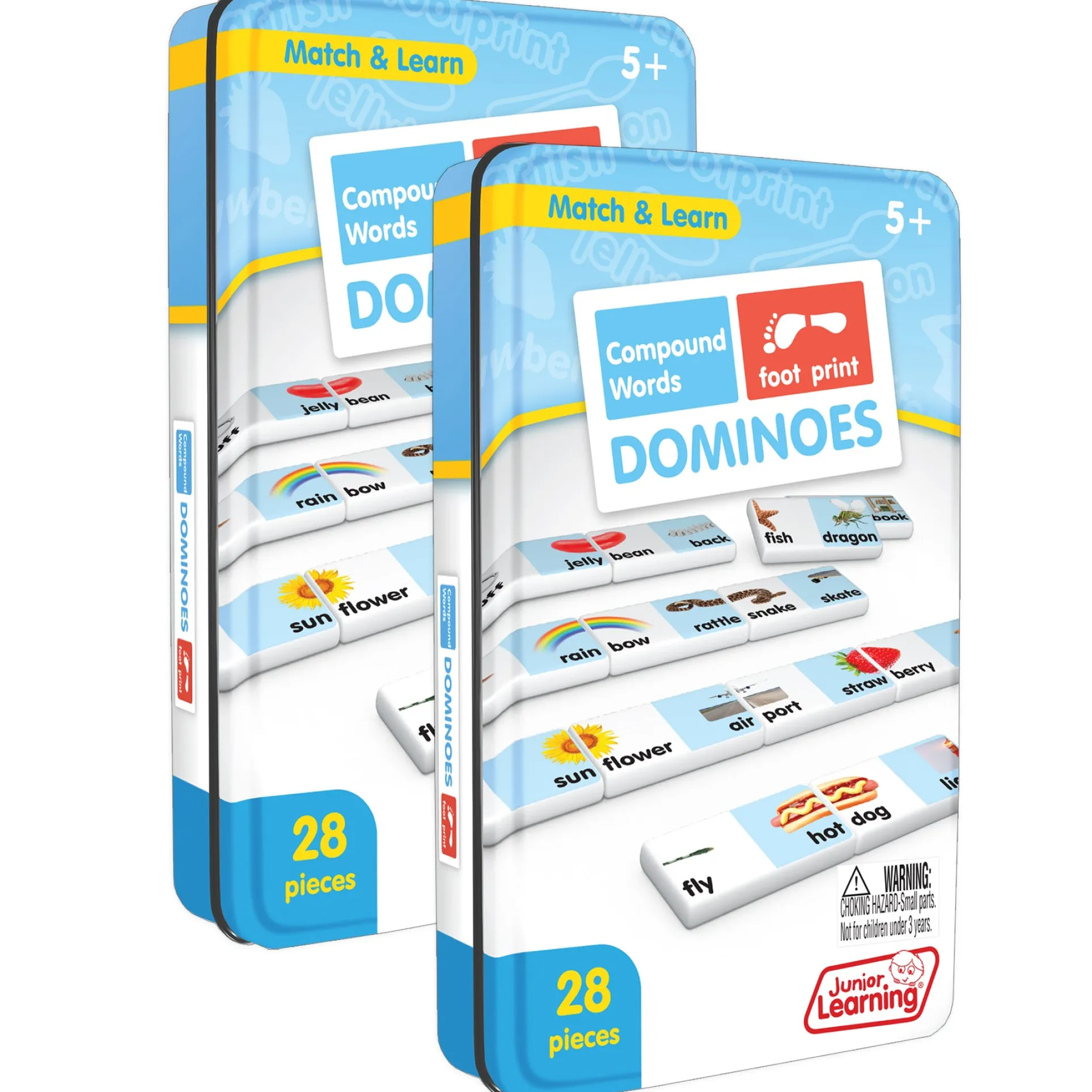 Junior Learning Compound Words Match & Learn Dominoes - Educational Toy - Set of 2