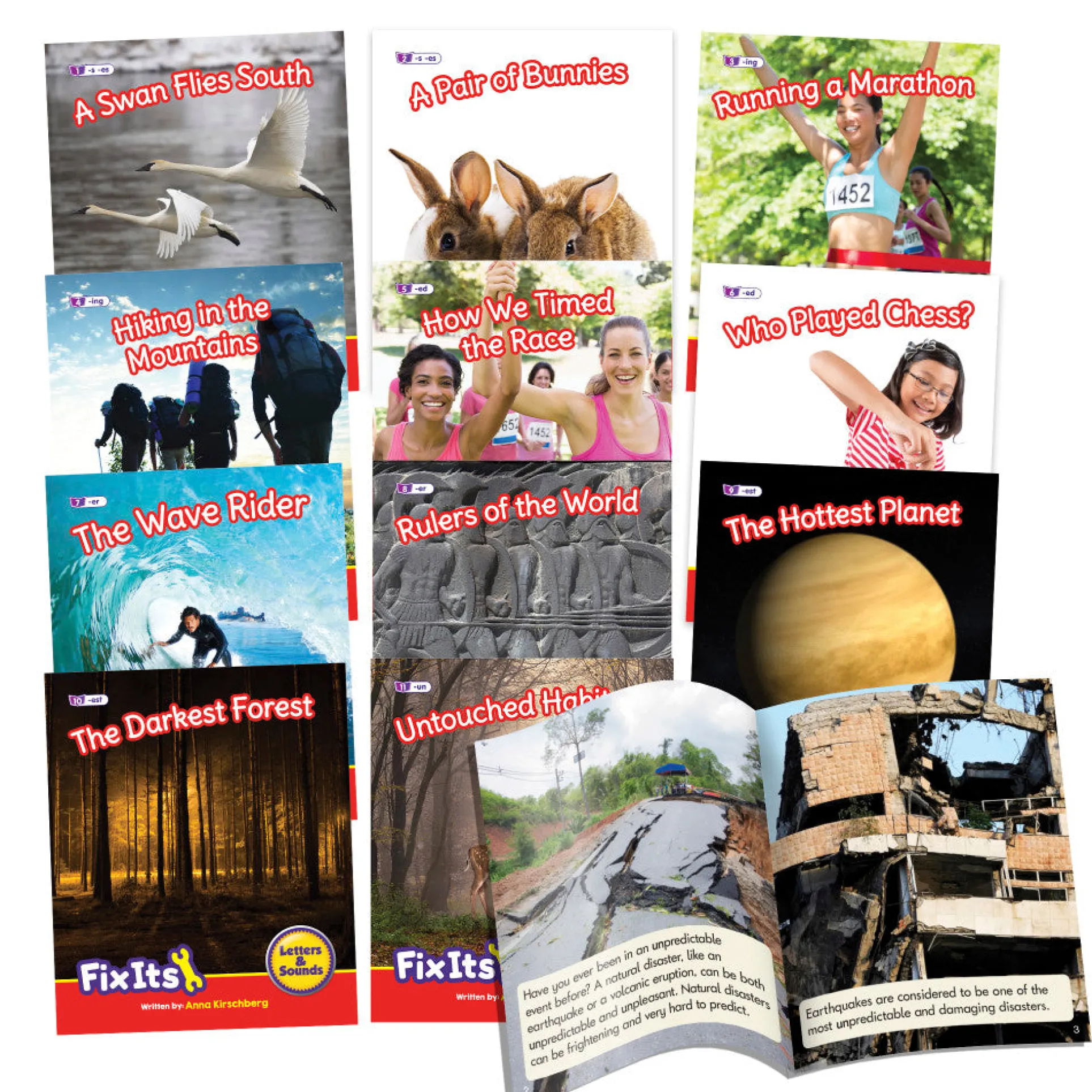 Junior Learning 12-Piece Non-Fiction Readers Set - Suffixes & Prefixes, Phase 6