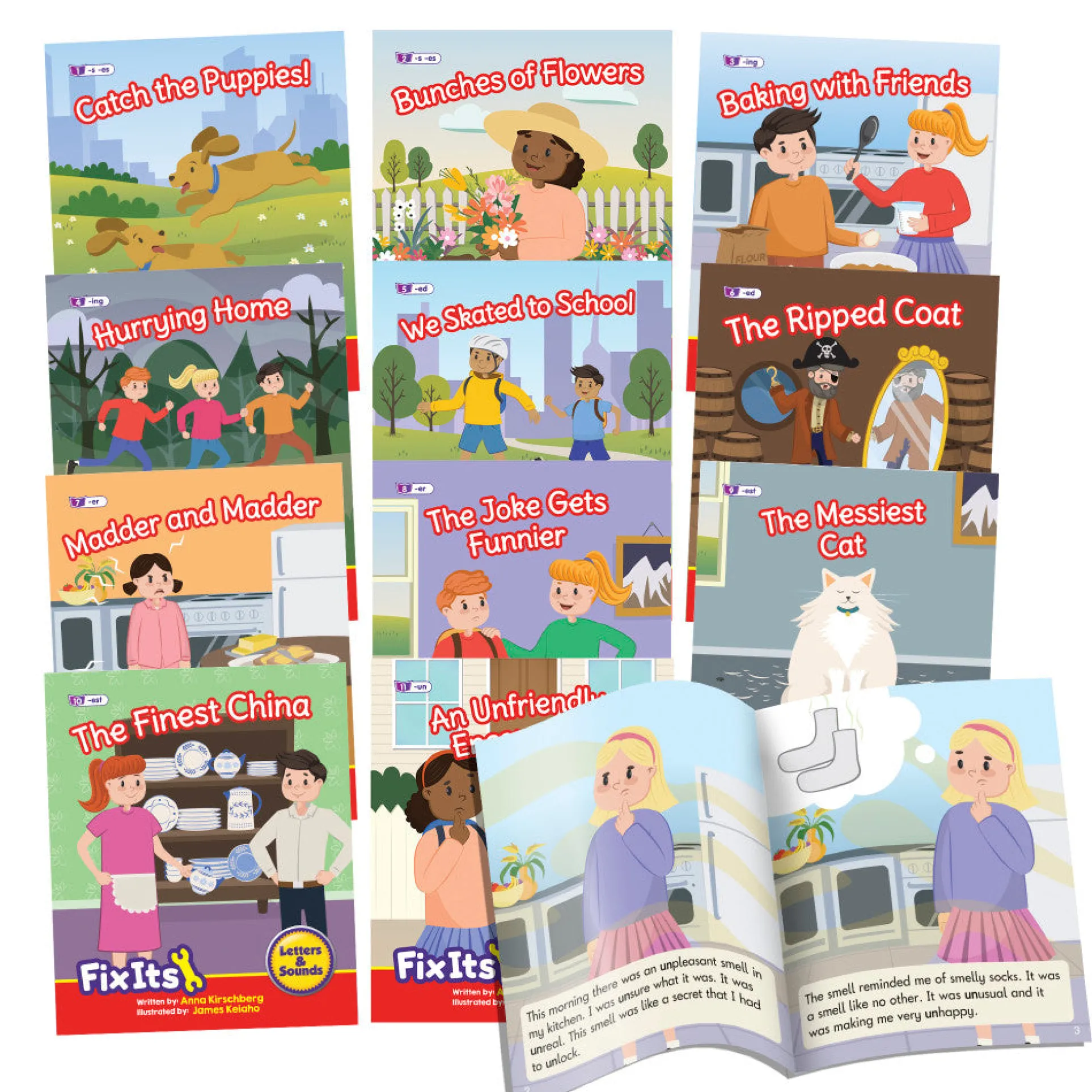 Junior Learning 12-Piece Decodable Readers Set - Suffixes & Prefixes