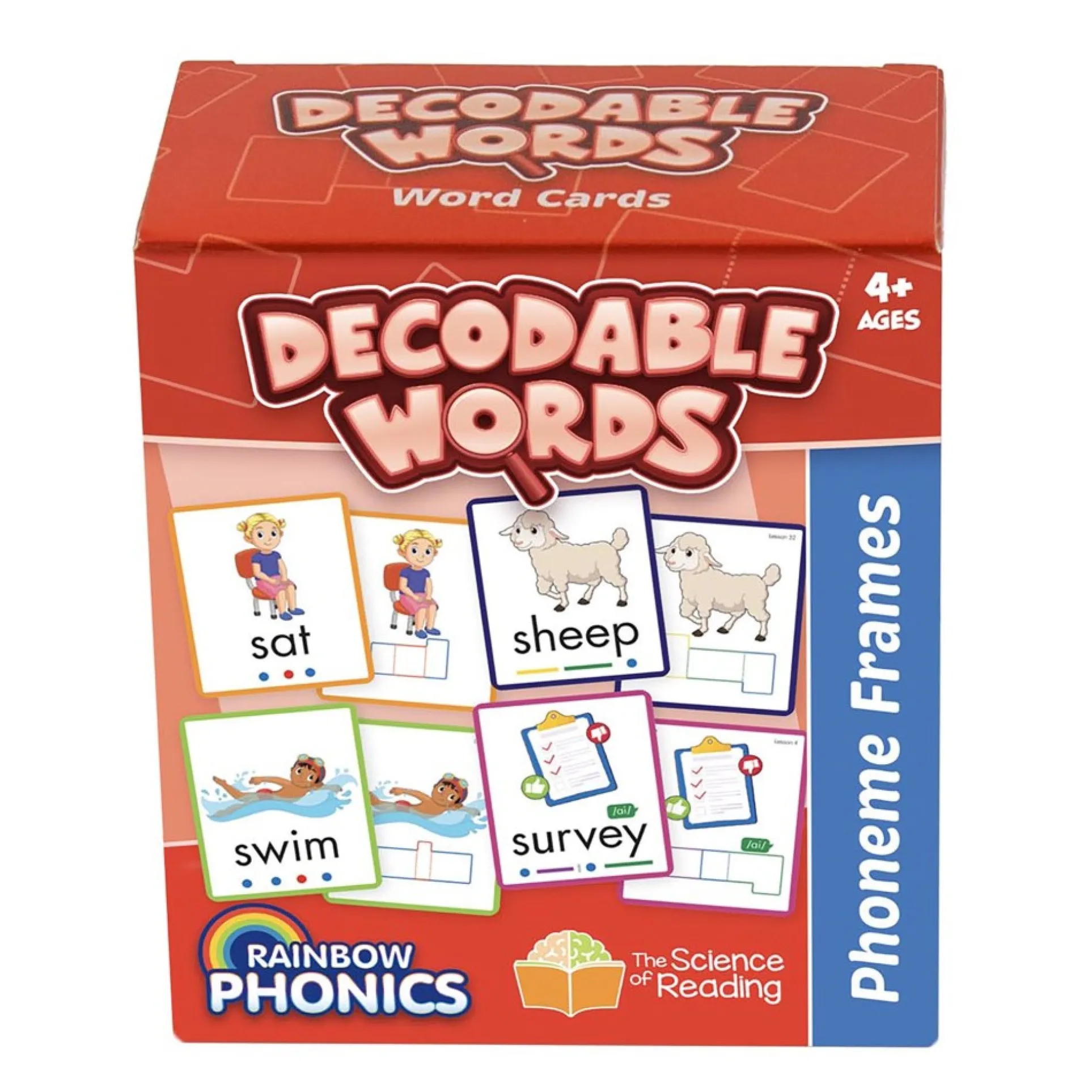 Junior Learning Rainbow Phonics - Interactive Decodable Word Cards - 160 Pieces
