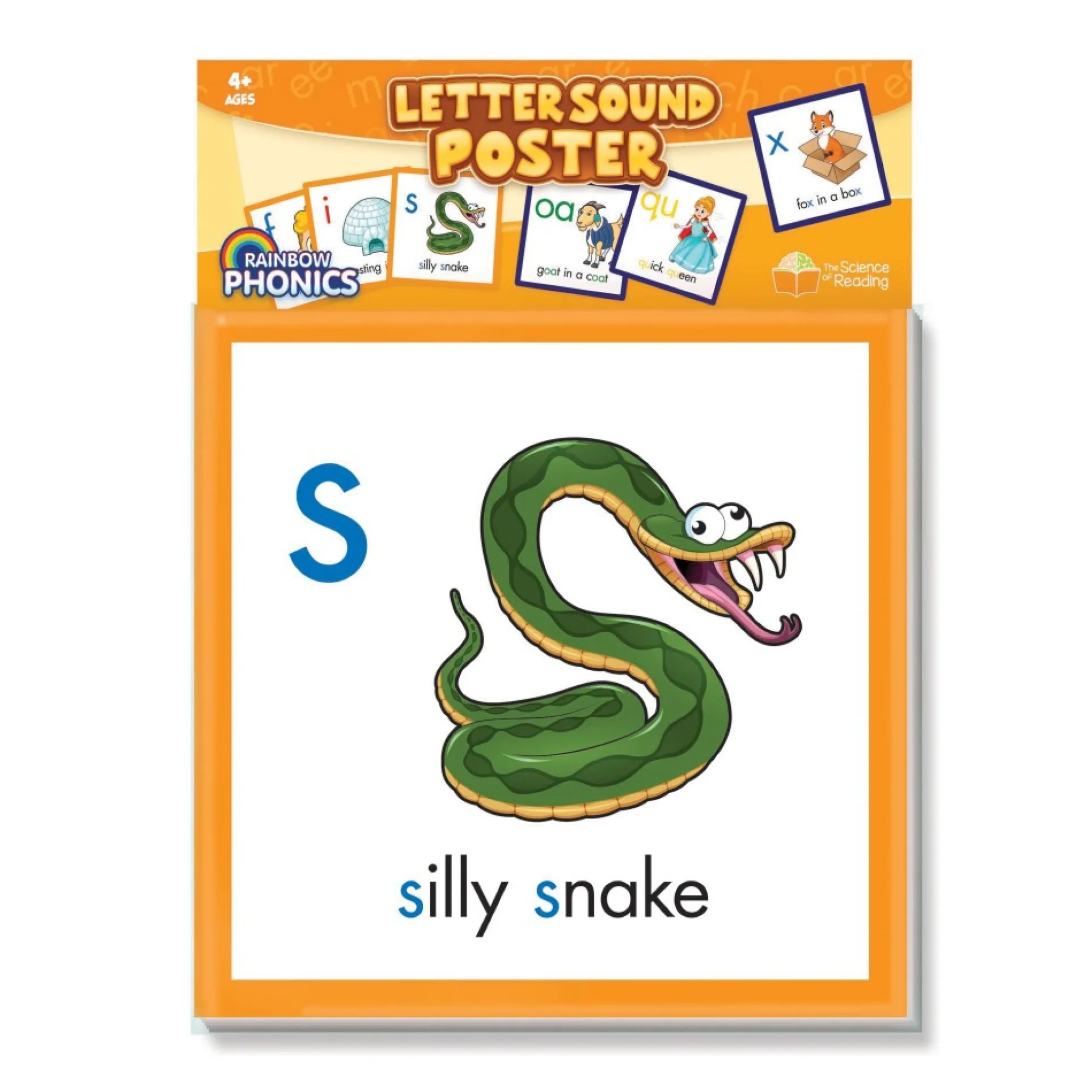 Junior Learning Rainbow Phonics - Educational Letter Sound Poster for Kids Ages 4+