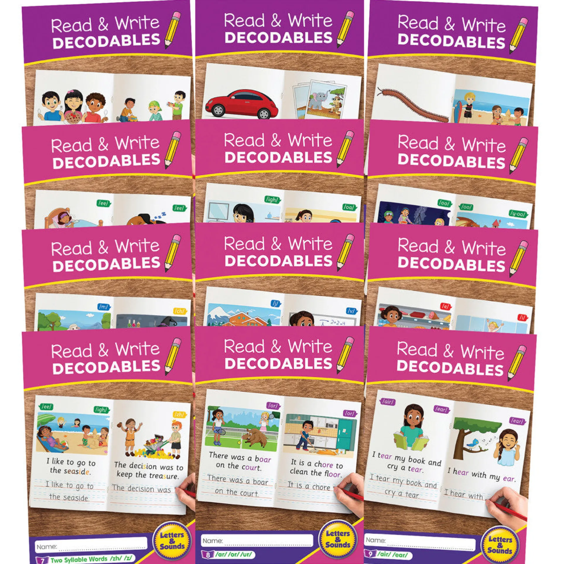 Junior Learning Read & Write Decodables Set B - Phonics and Handwriting Skills