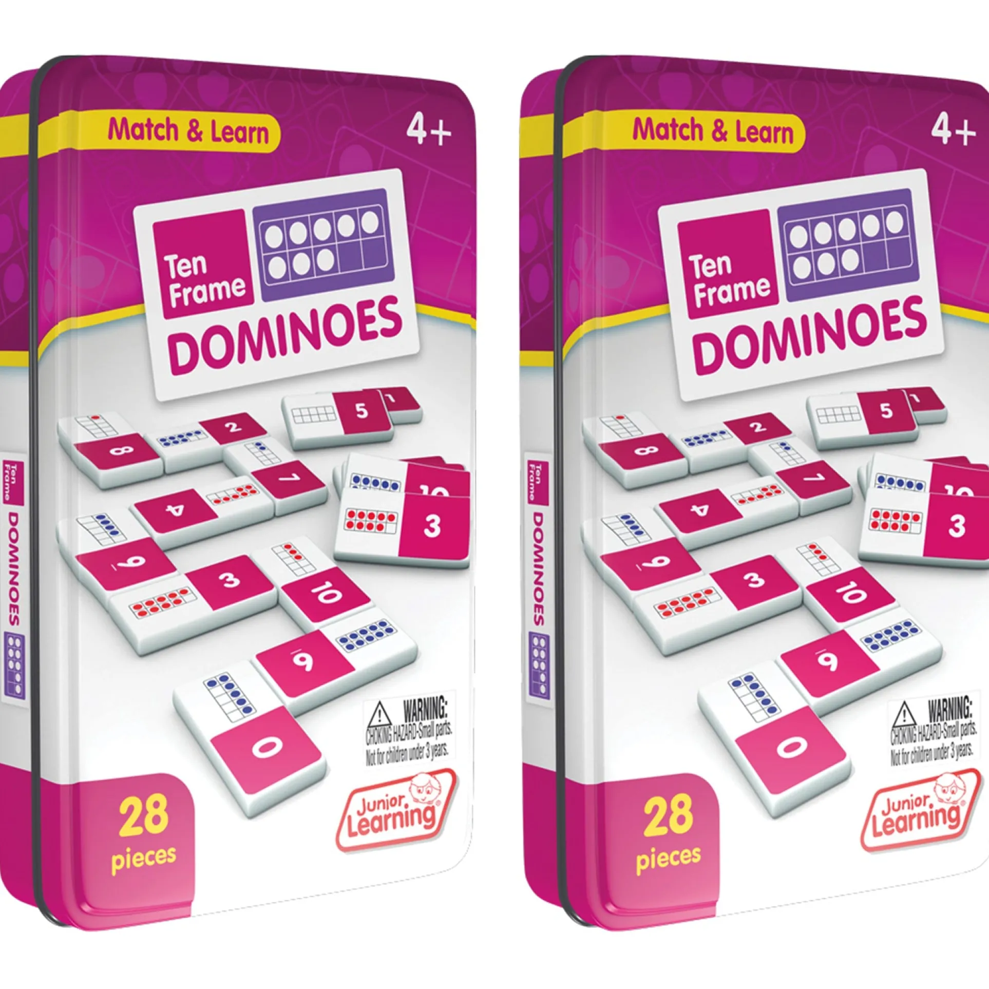 Junior Learning Ten Frames Dominoes - Educational Game for Kids - 28 Pieces