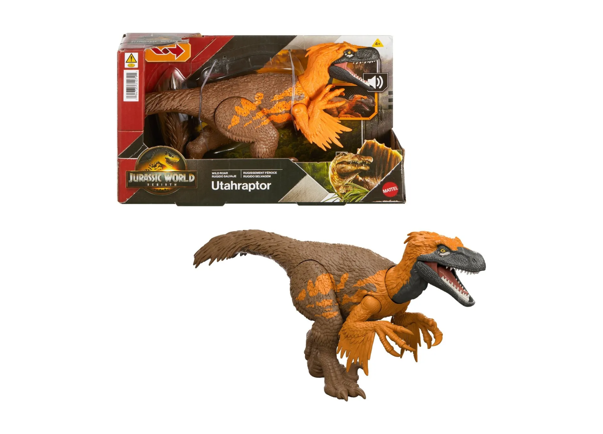 Jurassic World Rebirth 12-Inch Utahraptor Action Figure - Wild Roar