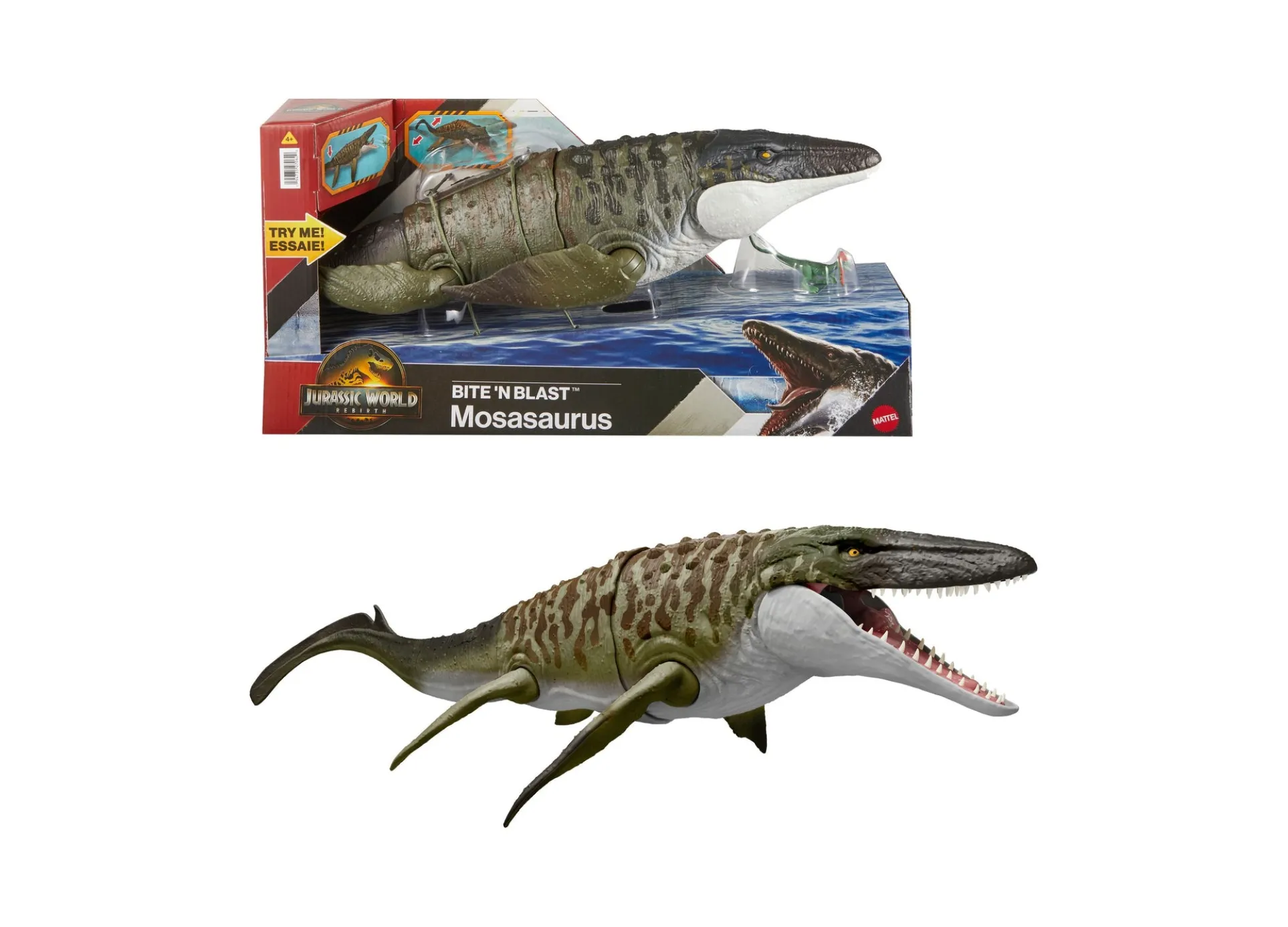 Jurassic World Rebirth Bite N Blast Mosasaurus Action Figure Playset