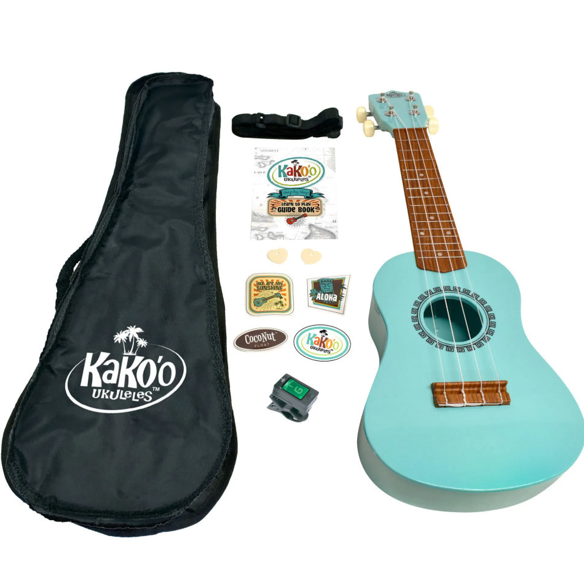 KaKo'o 21" Soprano Ukulele Starter Kit in Seafoam Green