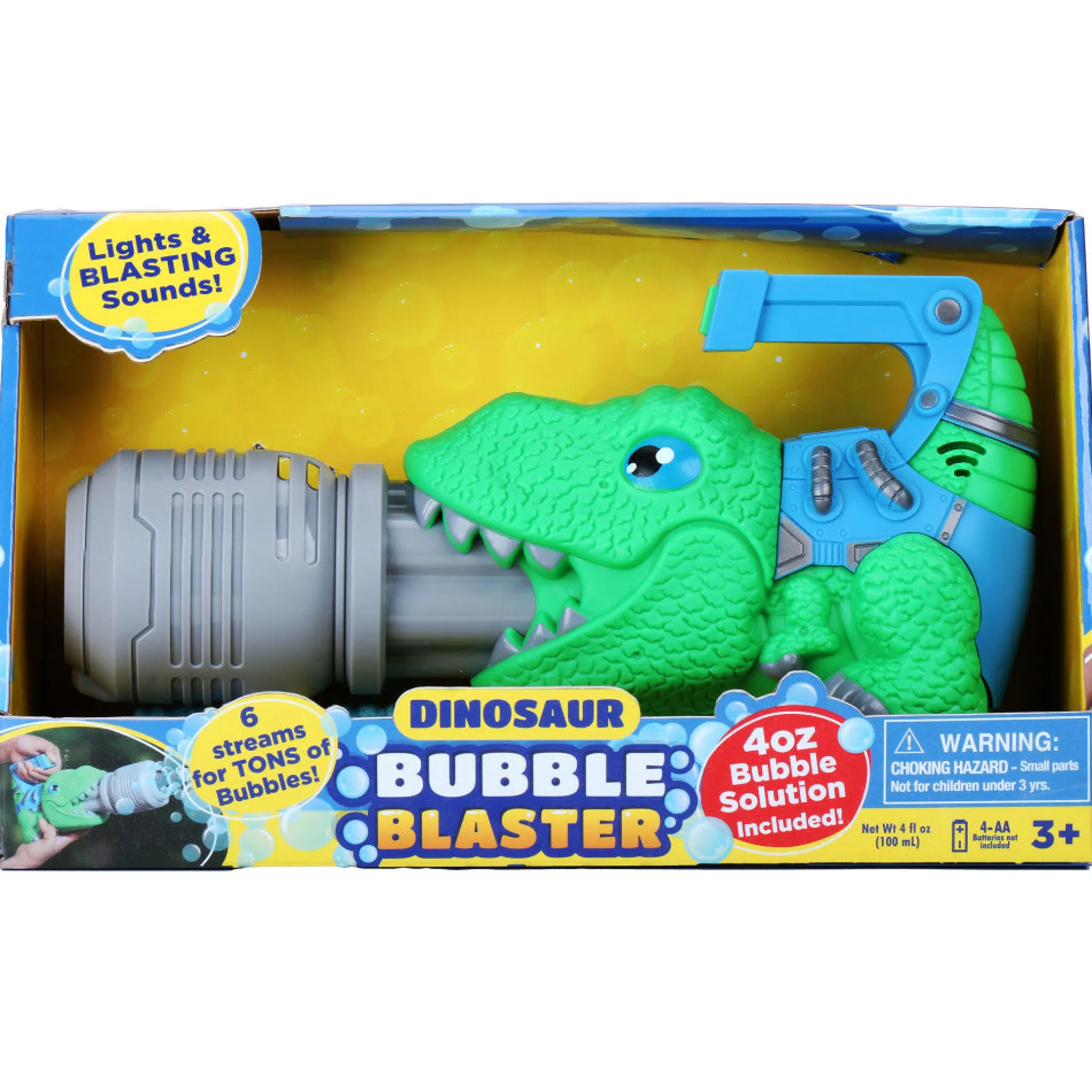 Kid Galaxy Dinosaur Bubble Blaster with Motorized Lights & Sounds