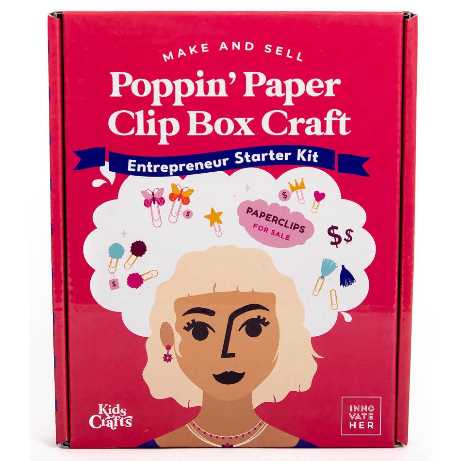Kids Crafts InnovateHER Poppin' Paper Clip Craft Kit - Entrepreneur Starter Set