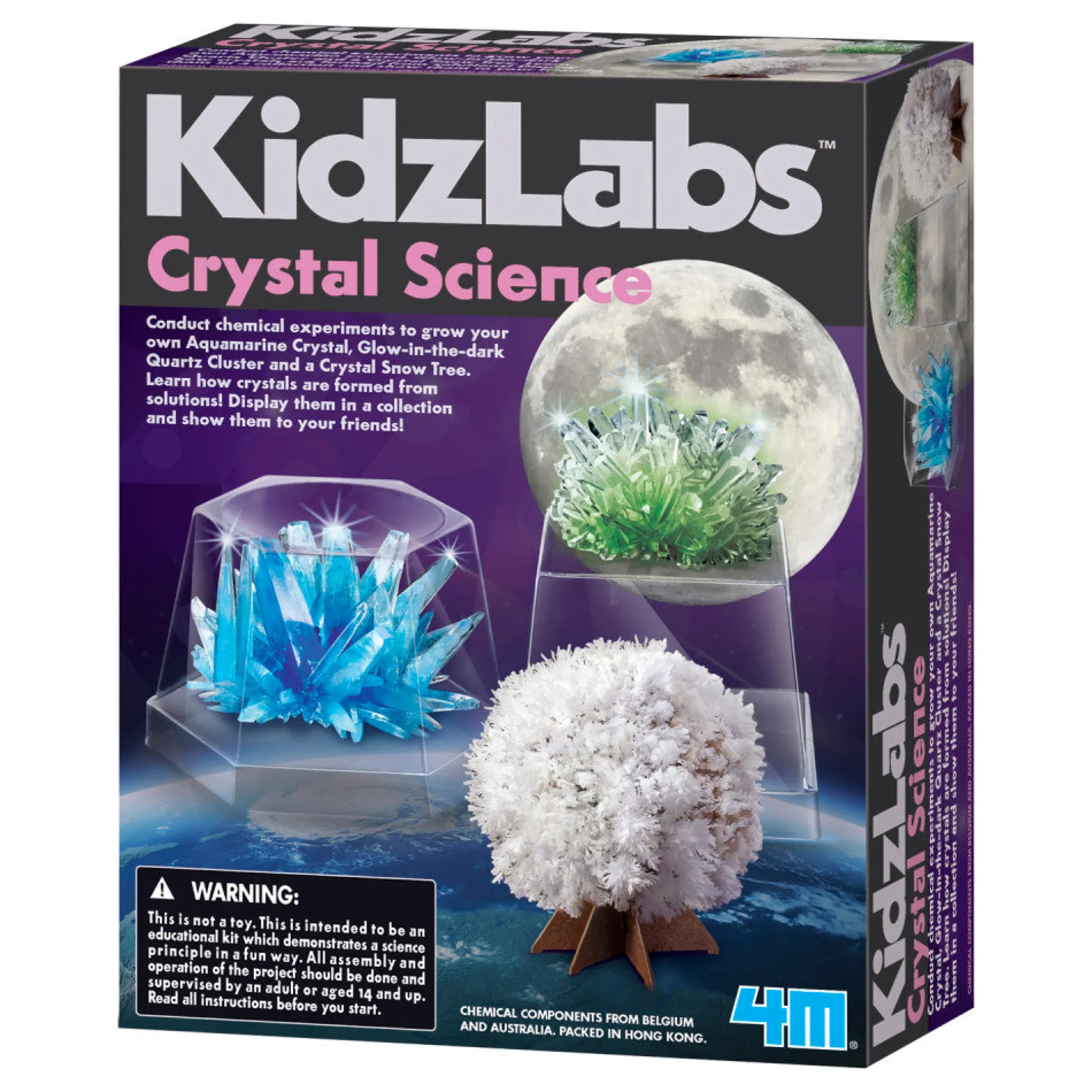 KidzLabs 4M Crystal Science Educational Kit - Grow Your Own Crystals