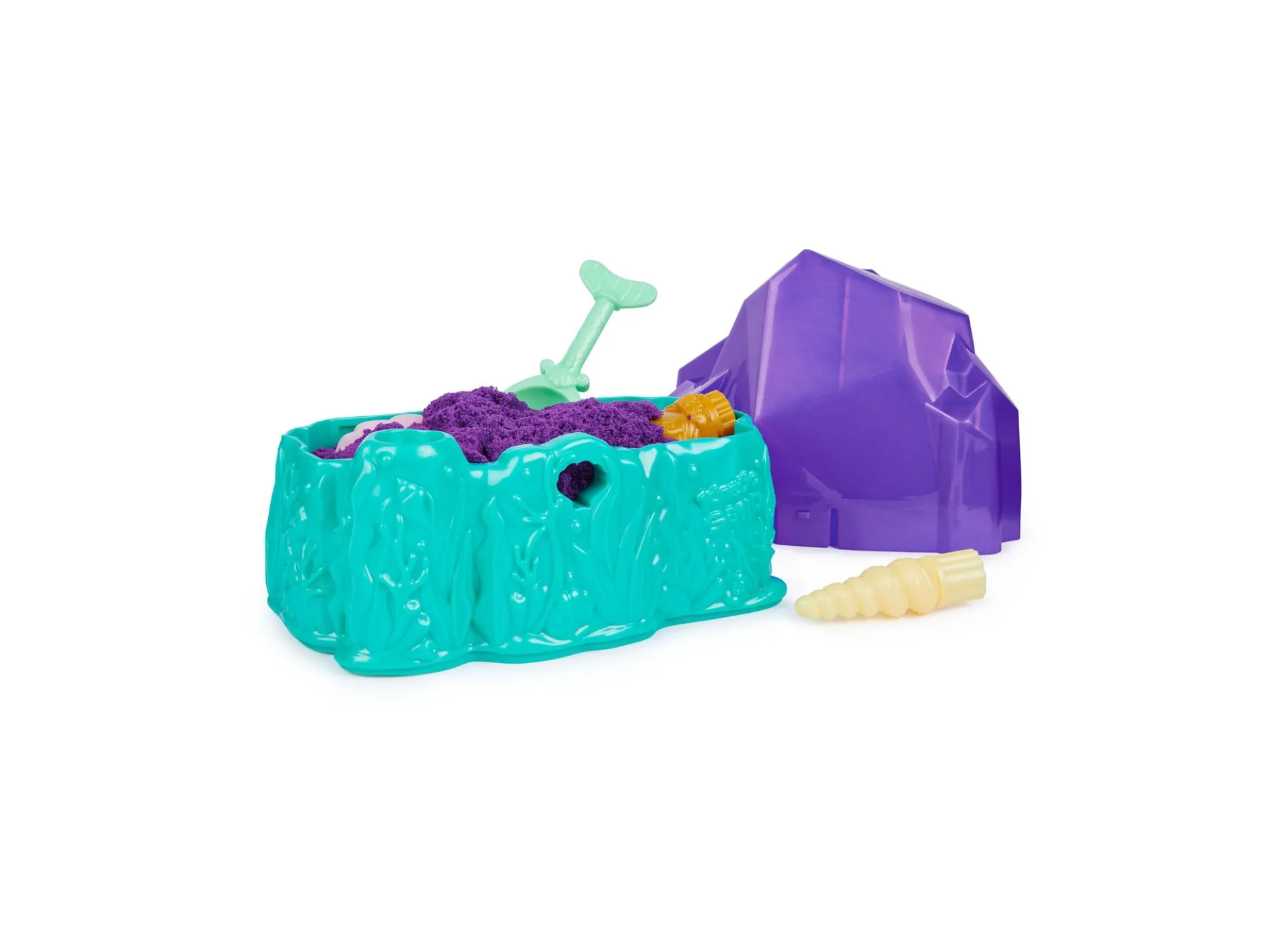 Kinetic Sand Mermaid Crystal Playset with Shimmer Gold Sand and Storage Tools