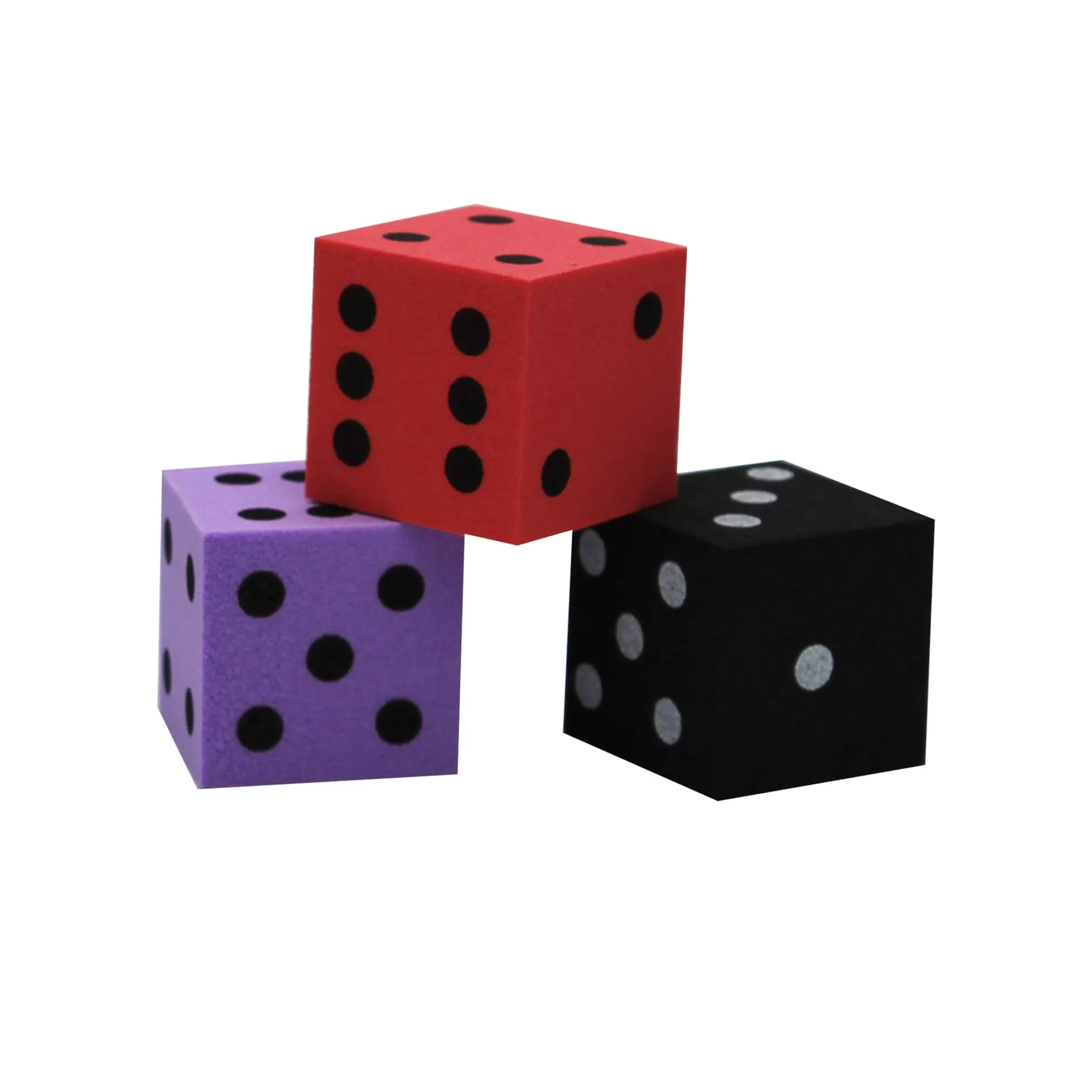 Koplow Games Colorful Foam Spot Dice Set, 50 Pieces