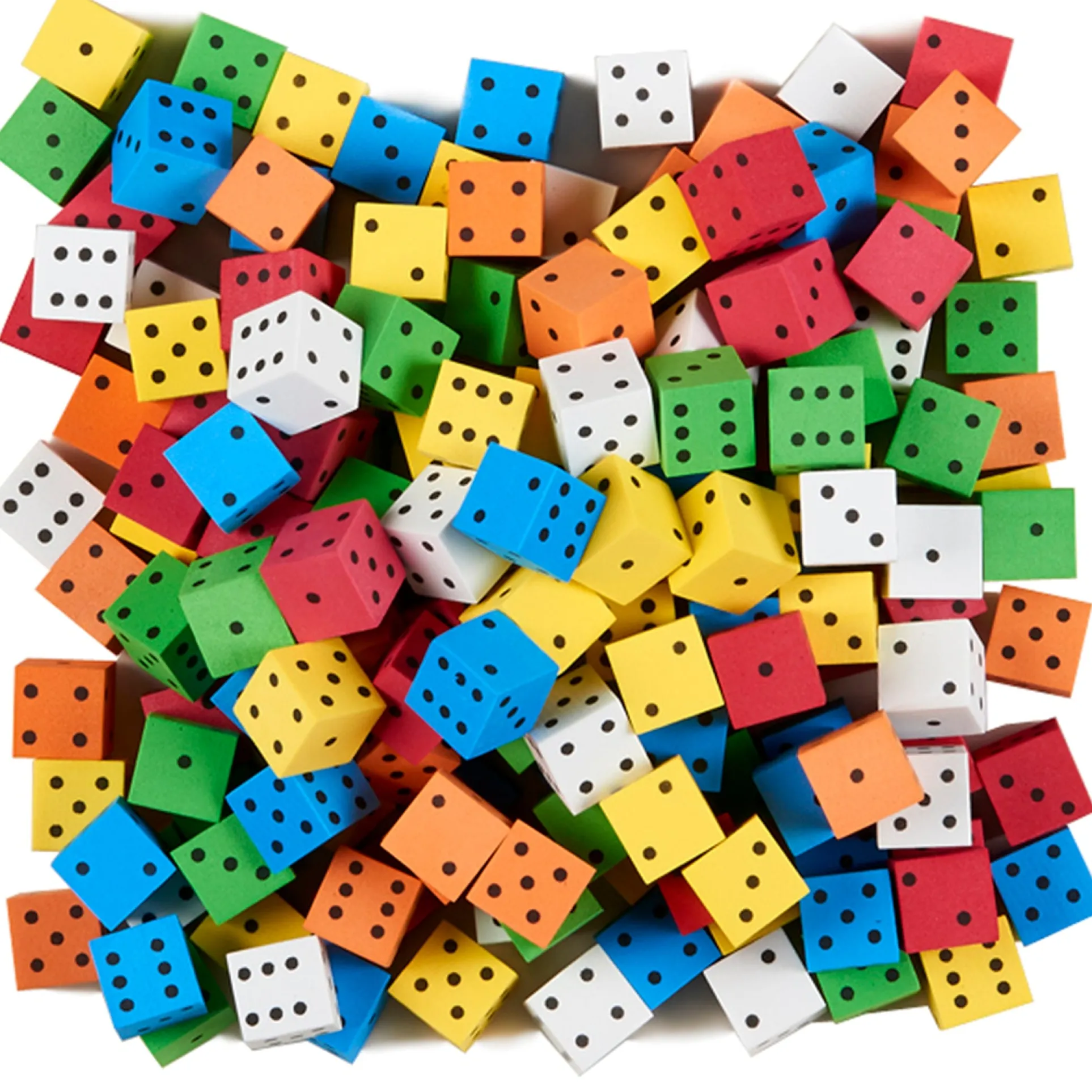 Koplow Games Multi-Color Foam Spot Dice Set, 16mm - 200 Pack