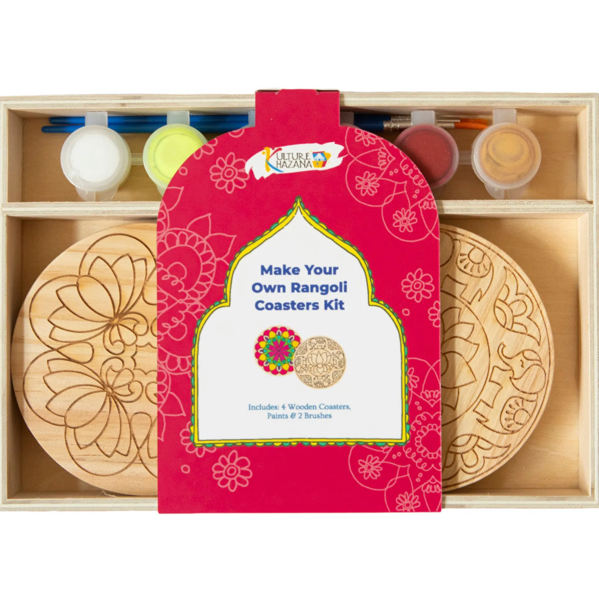 Kulture Khazana DIY Rangoli Coaster Painting Kit - Cultural Art Set
