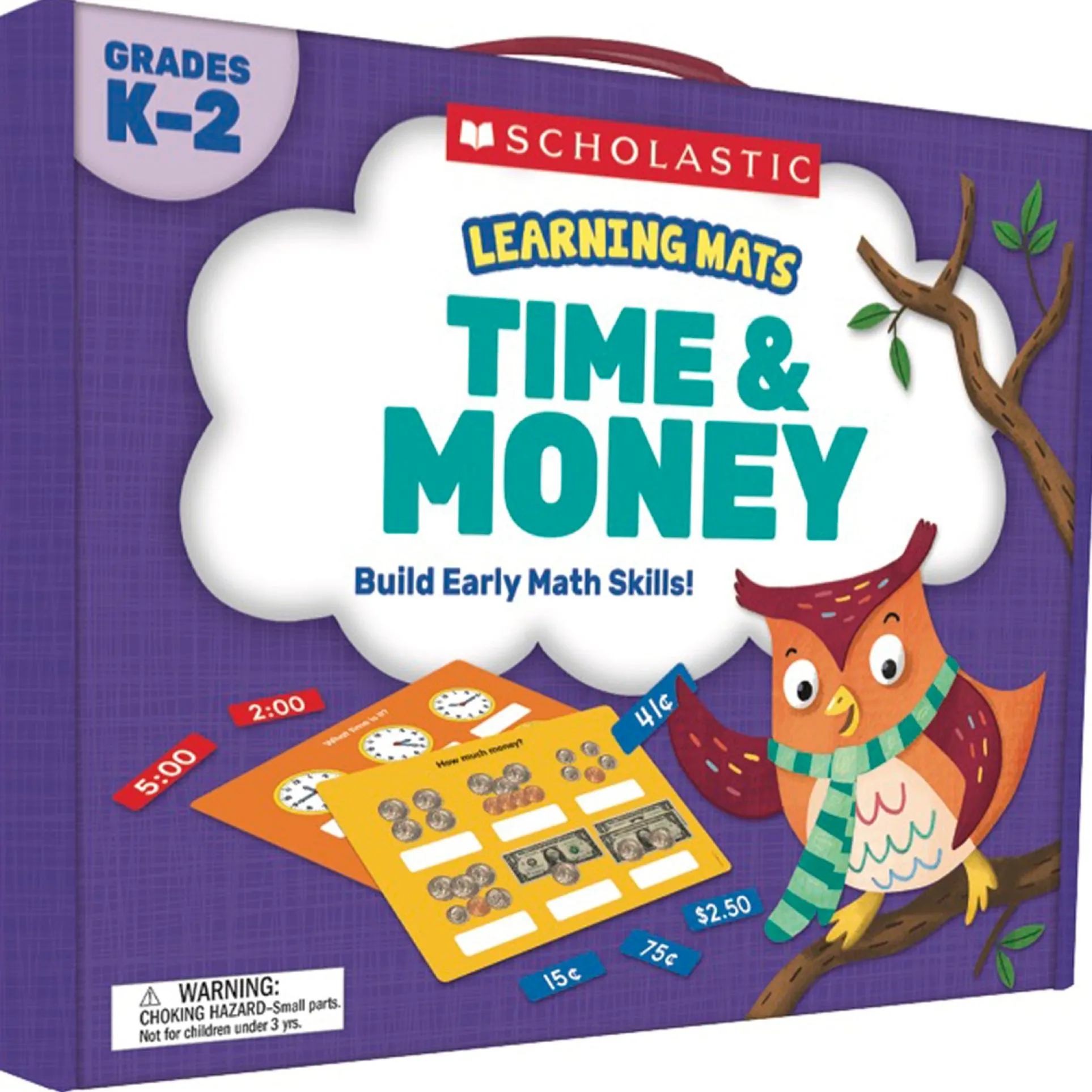 Scholastic Time & Money Learning Mats - Vibrant Educational Game for Grades K-2