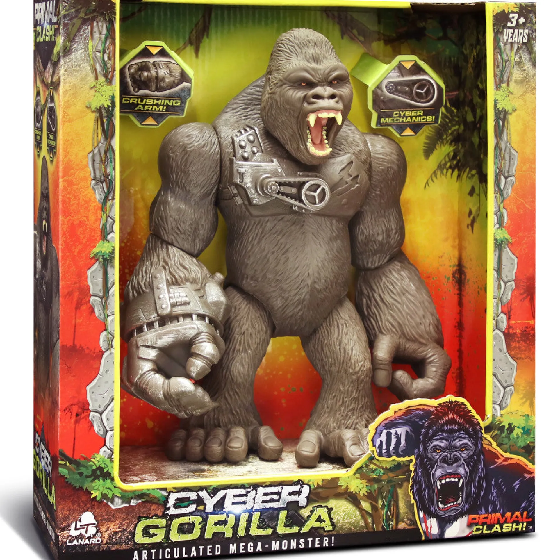 Lanard Primal Clash 10-inch Articulated Cyber Gorilla Action Figure