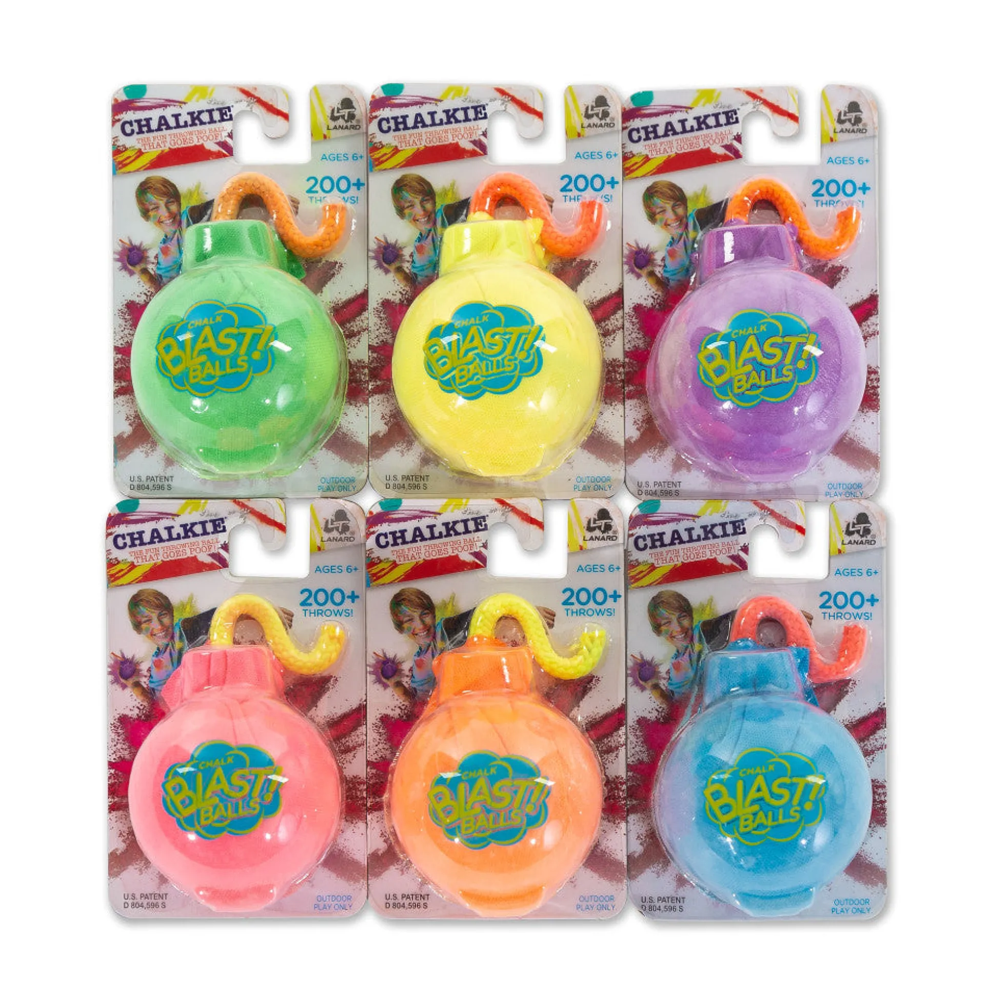 Lanard Vibrant Chalk Bomb! 6-Pack Outdoor Color Powder Explosions