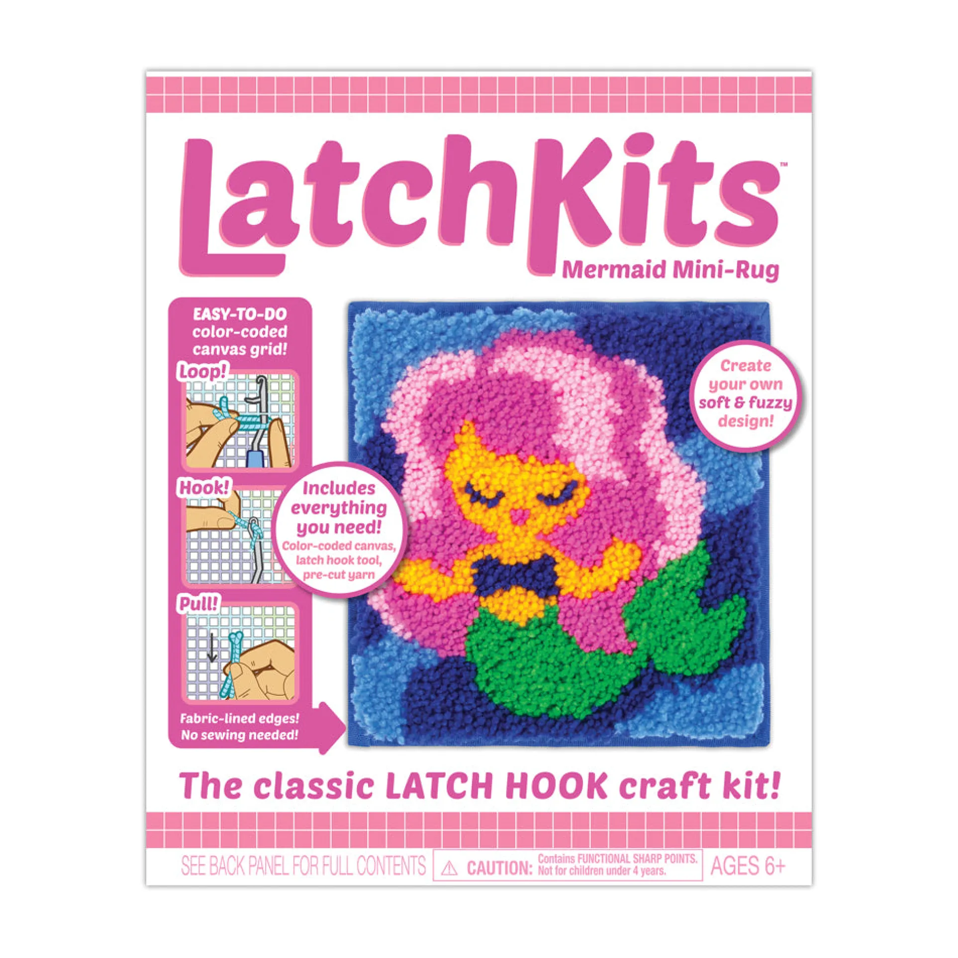 LatchKits Ocean Fantasy Mermaid Mini-Rug Crafting Kit