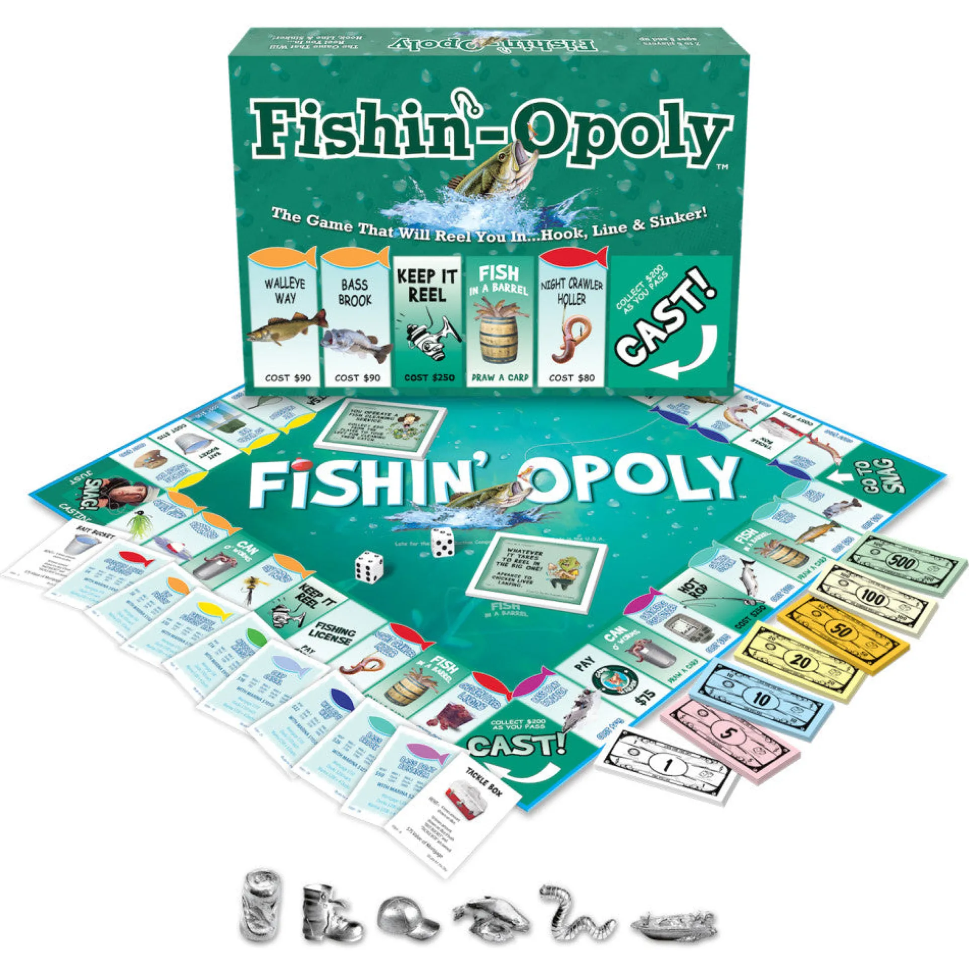 Late for the Sky Fishin'-Opoly Board Game for Family Game Night