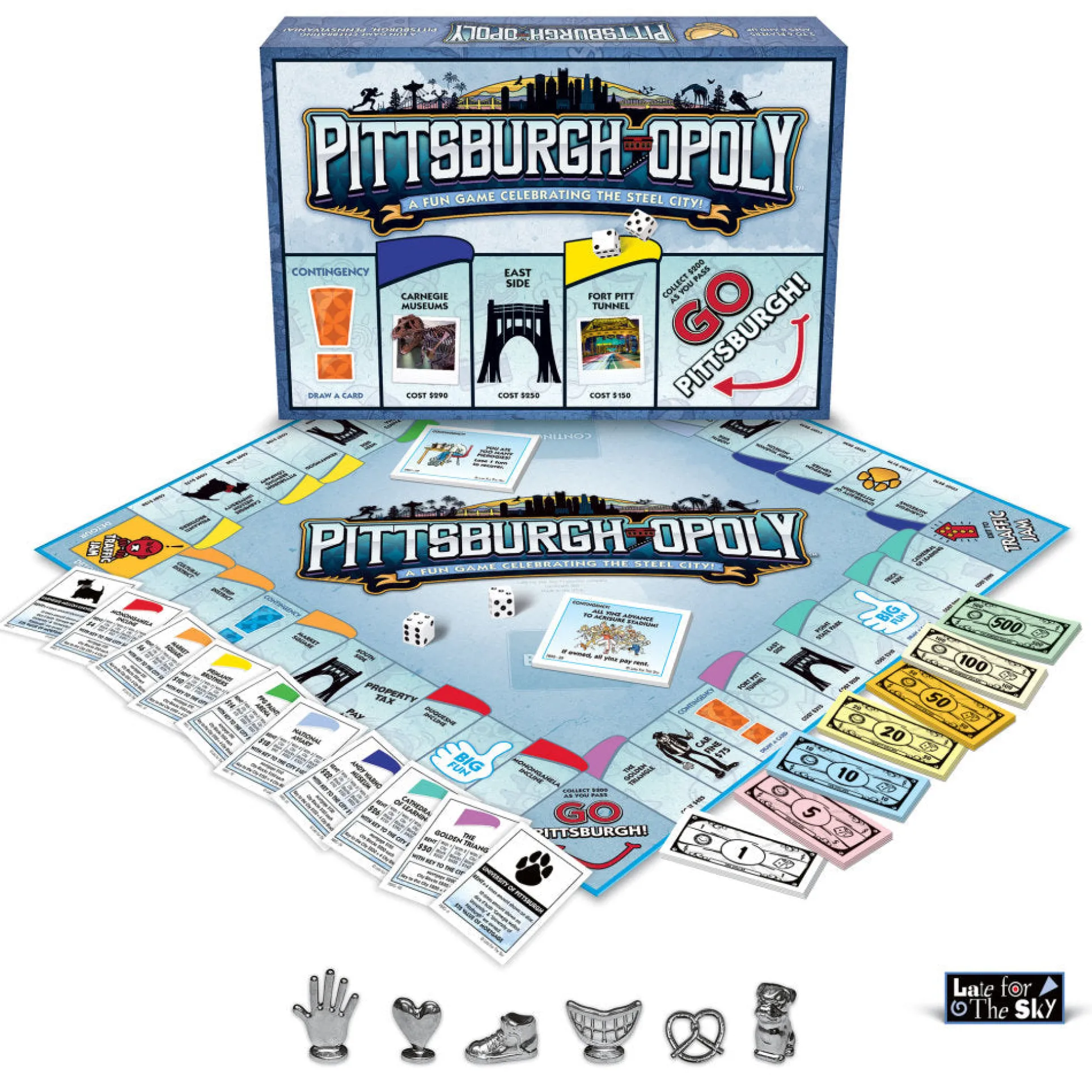 Late for the Sky Pittsburgh-Opoly Monopoly Style Board Game