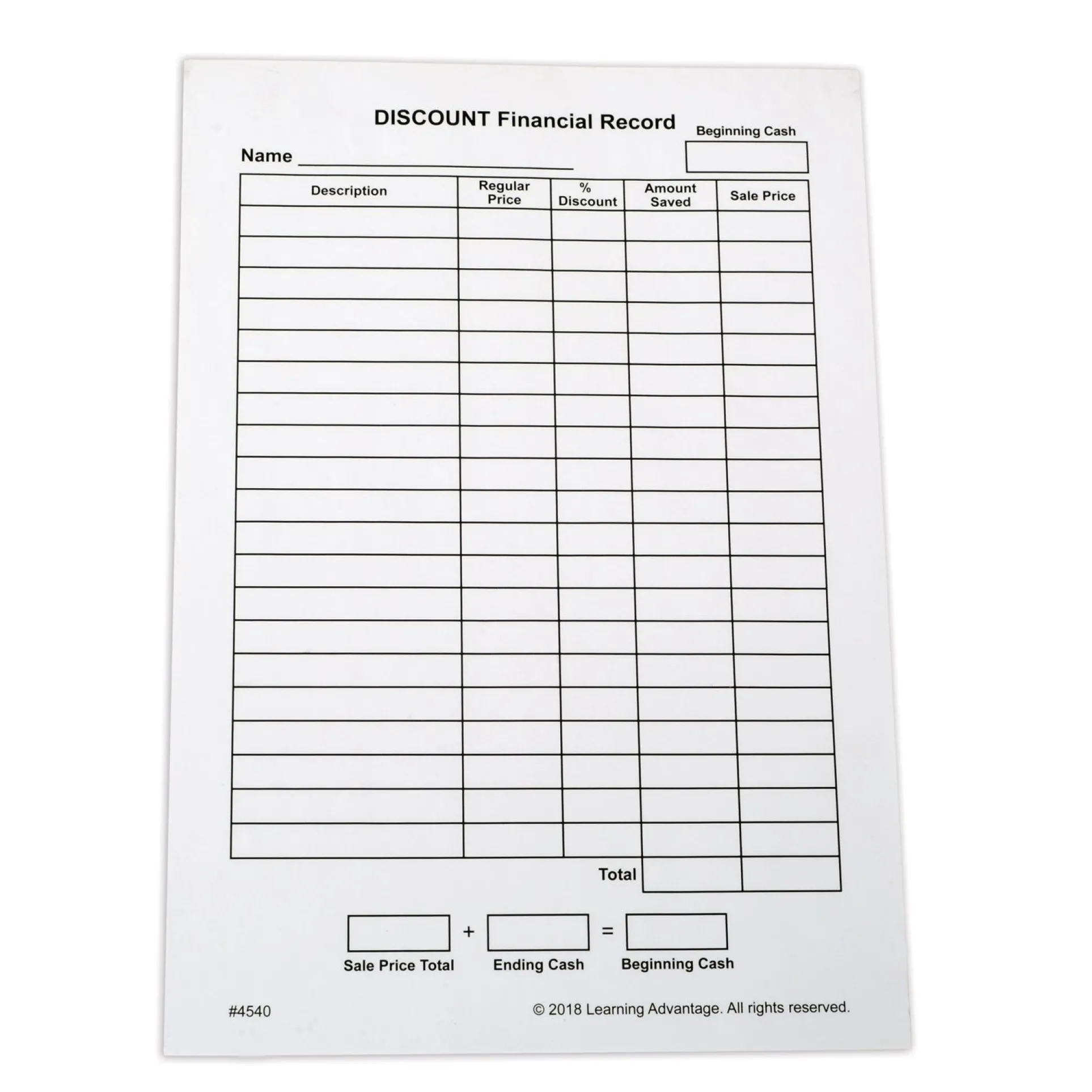 Learning Advantage® Discount Math Game - Financial Whizz Kit!