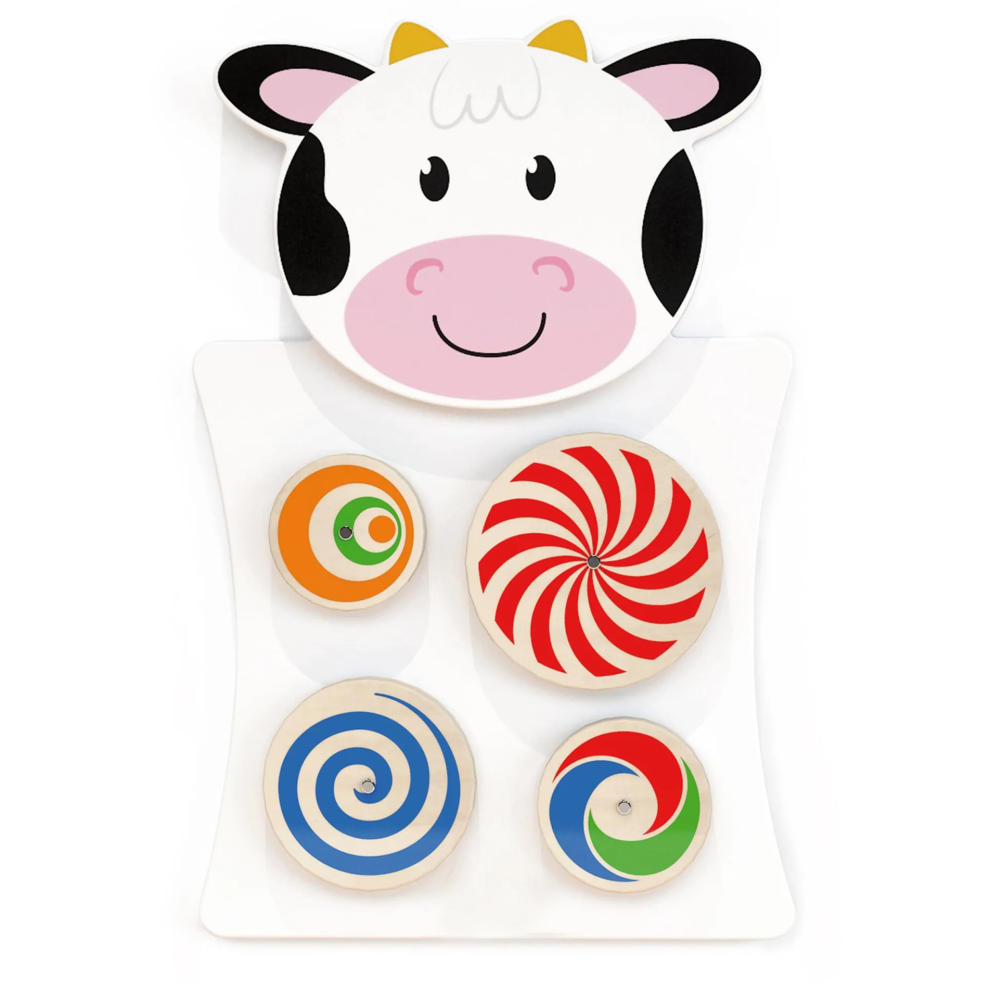 Learning Advantage Cow Activity Wall Panel - Interactive Toddler Play Center - 18m+