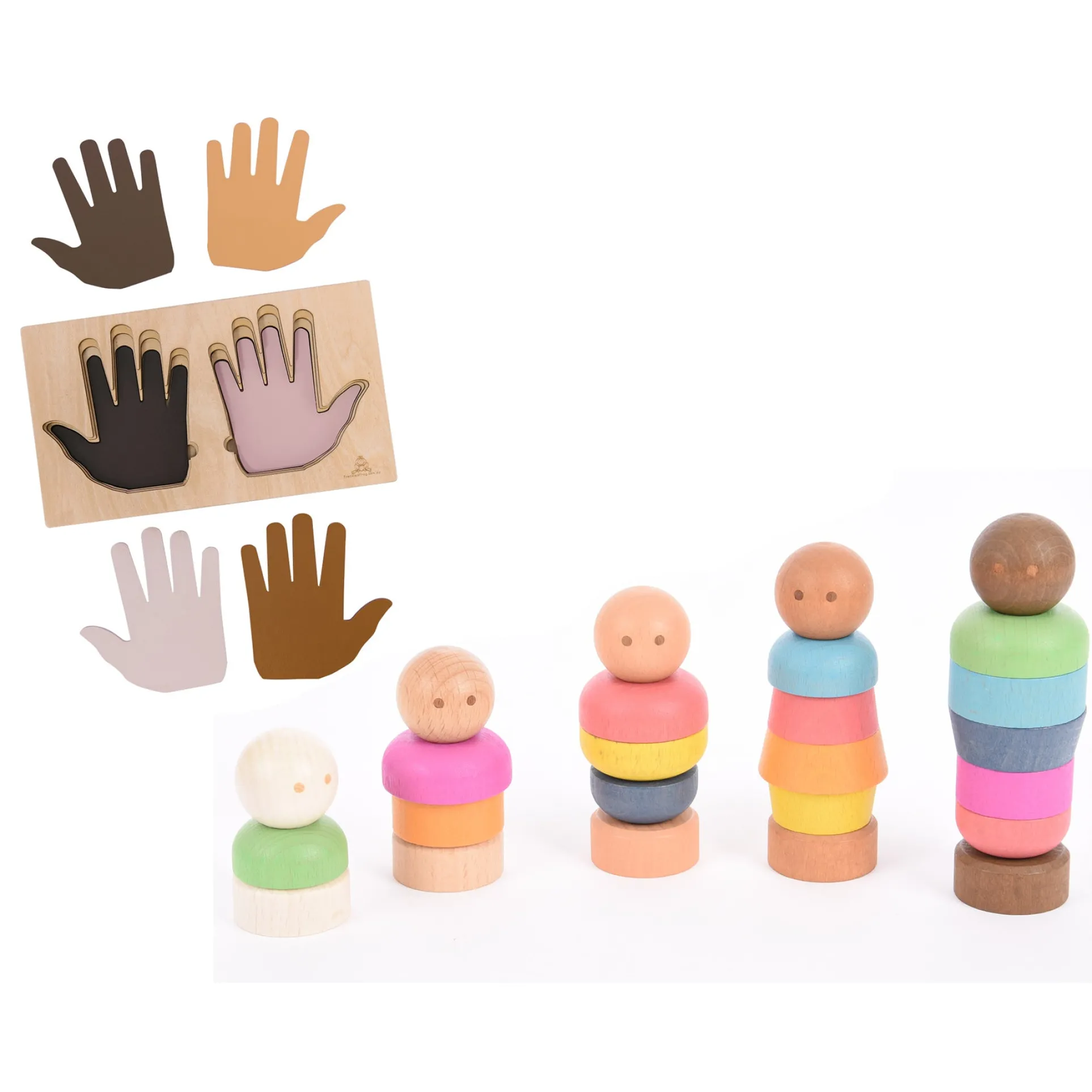 Learning Advantage Hand in Hand Wooden Diversity Puzzle - Multicolor