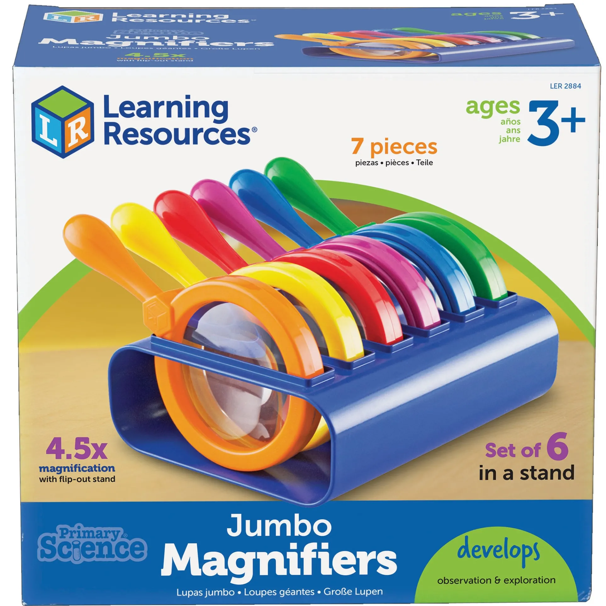 Learning Resources Jumbo Magnifiers Science Kit - Colorful Set of 6