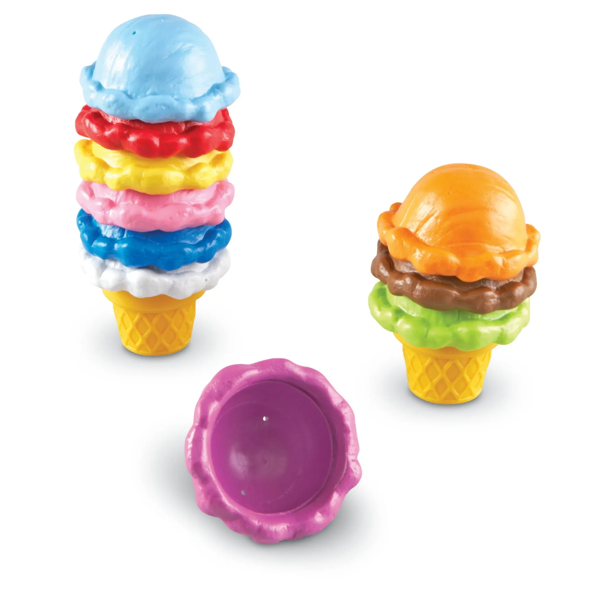 Learning Resources Smart Snacks Rainbow Color Cones - Ice Cream Stacking Toy