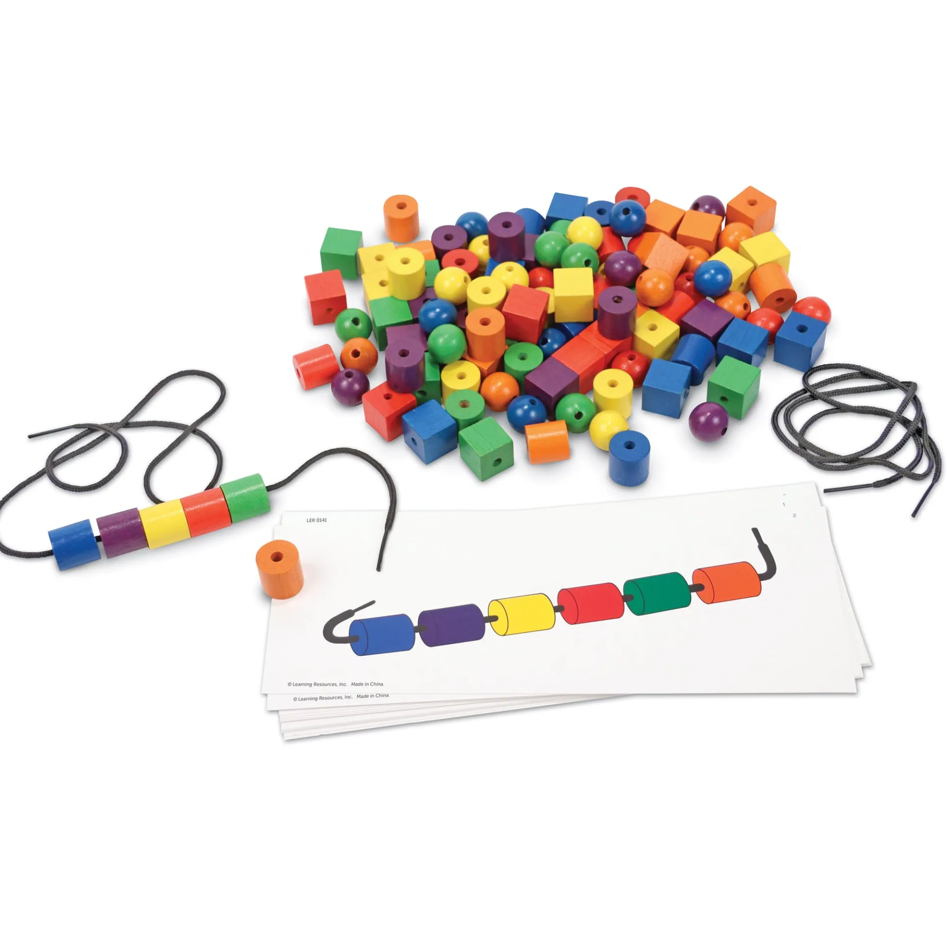 Learning Resources Beads and Pattern Cards Set - Educational Counting and Sorting Activity