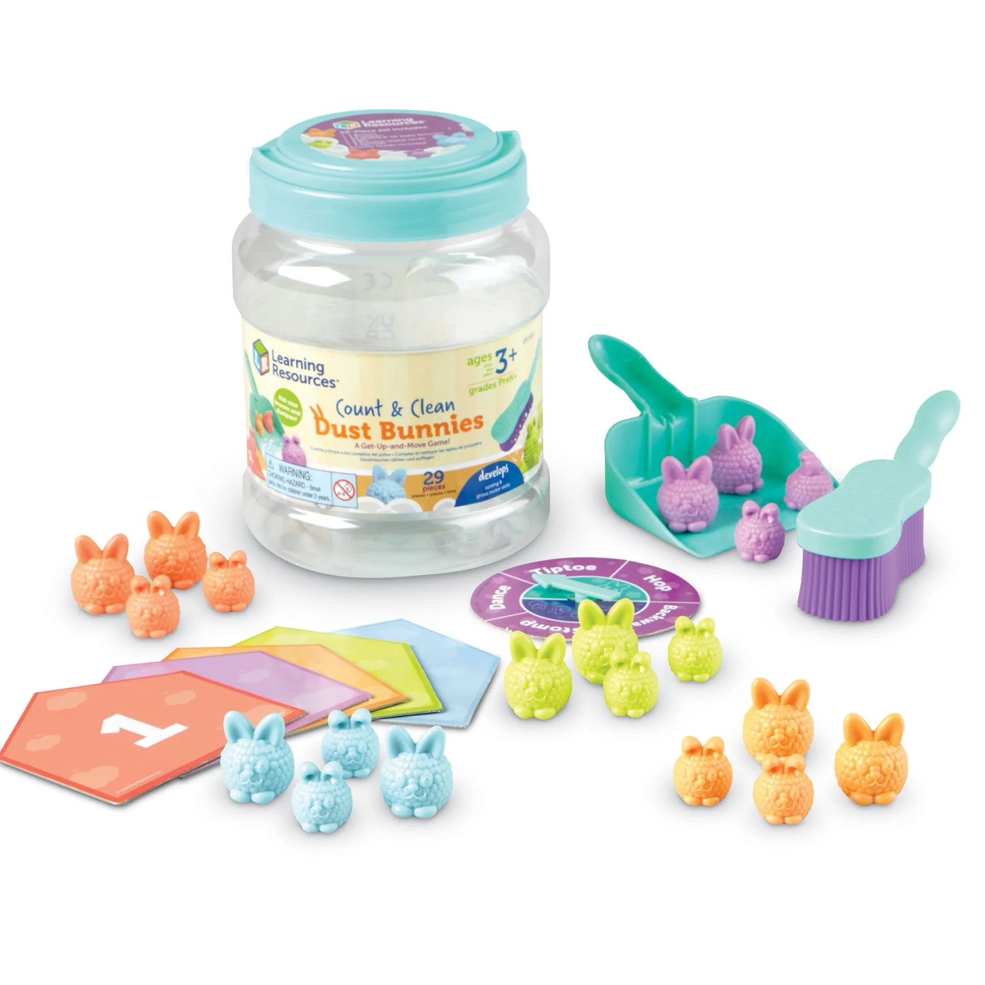 Learning Resources Count & Clean Dust Bunnies - Colorful Gross Motor Game