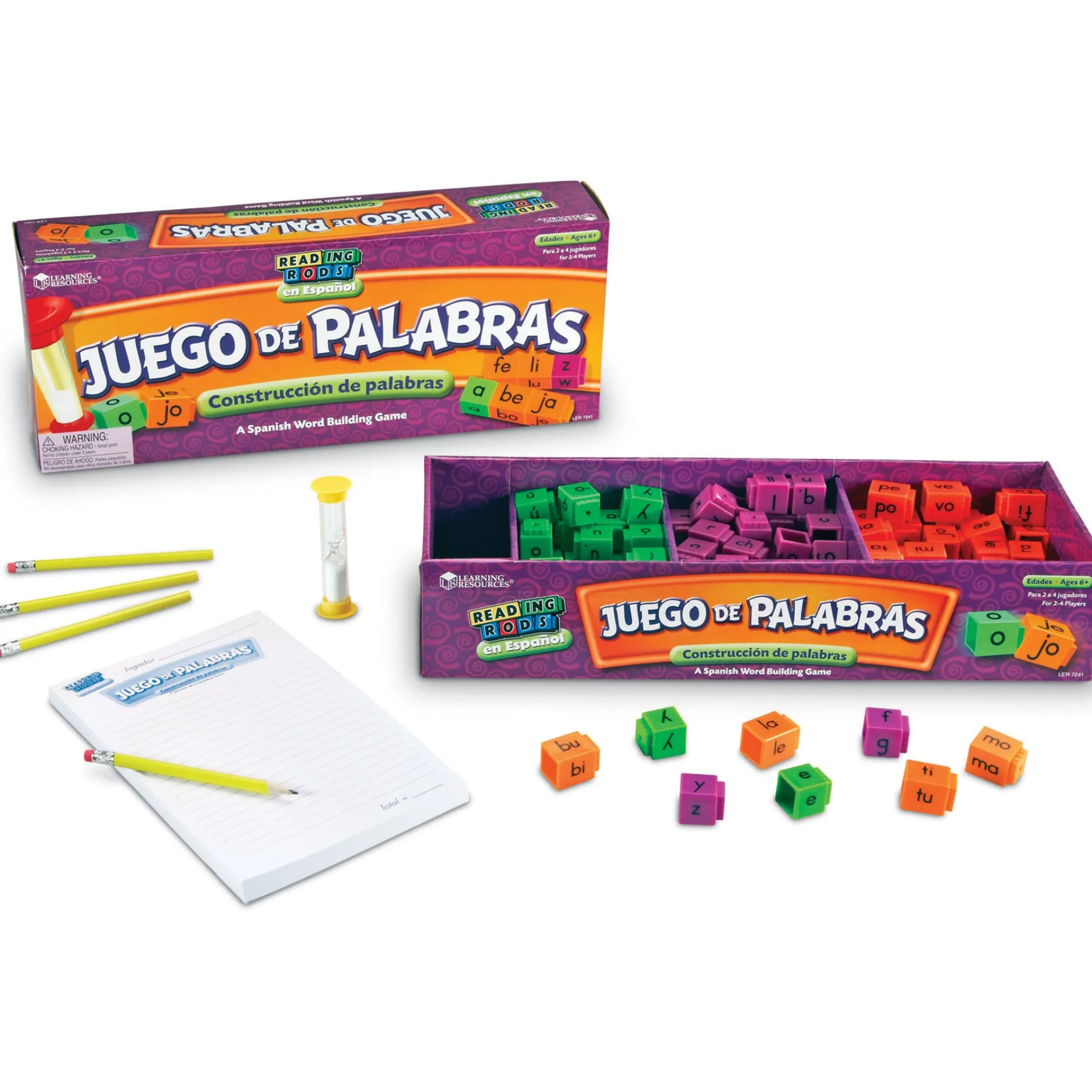 Learning Resources Juego de Palabras Spanish Word Game - Educational Reading Rods