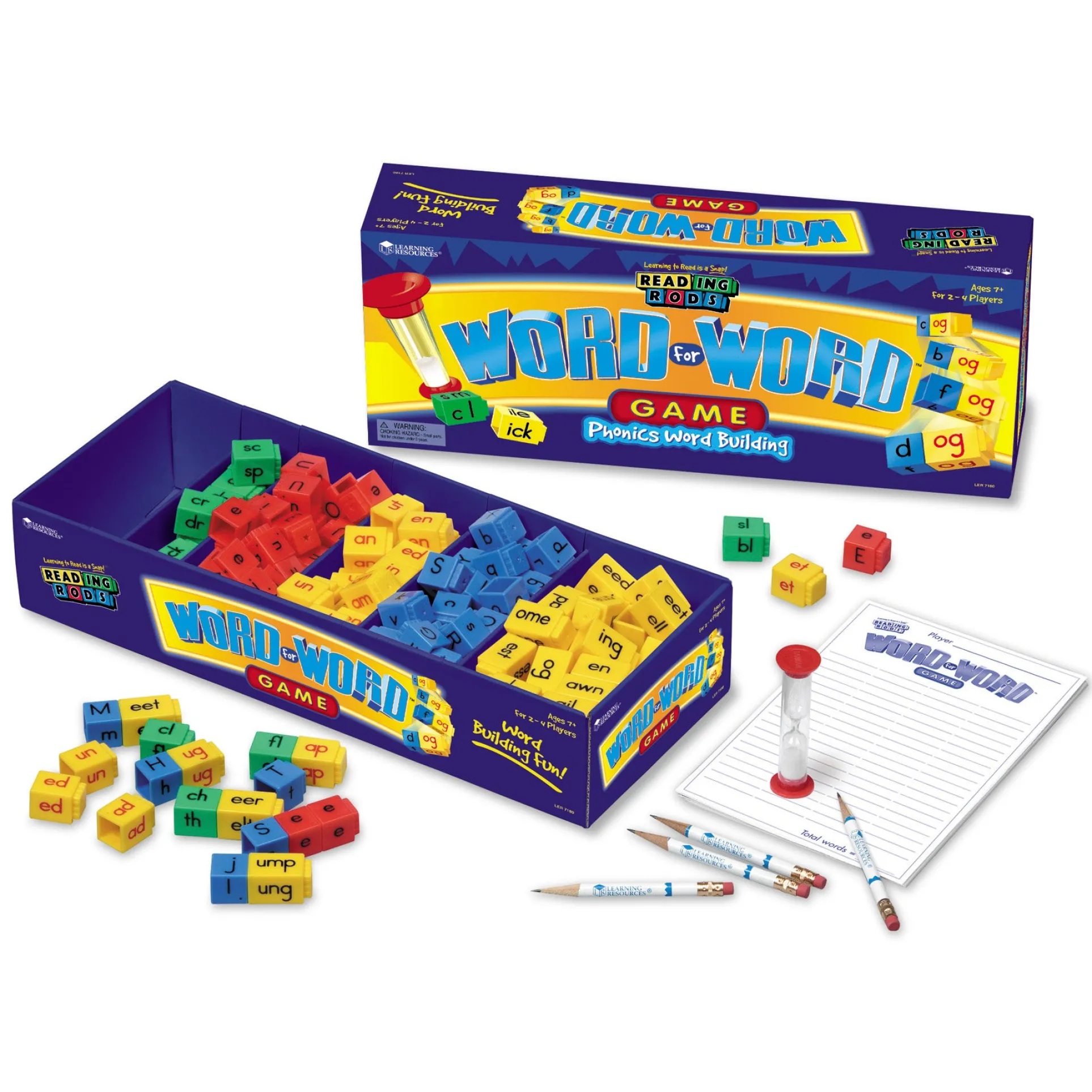 Learning Resources Reading Rods Word for Word Phonics Game - Educational Building Set