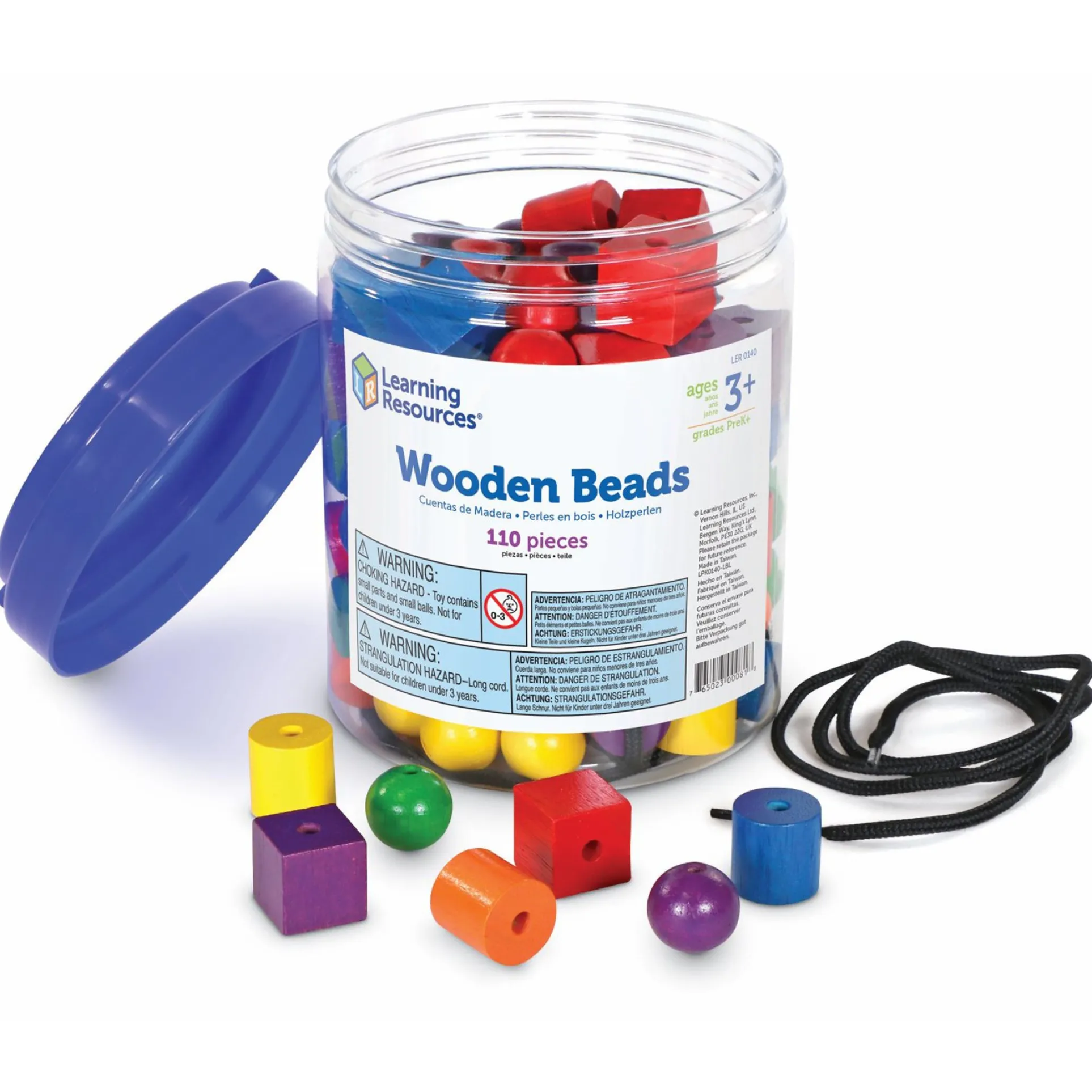 Learning Resources Beads in a Bucket - Colorful Educational Toy - 108 Pieces
