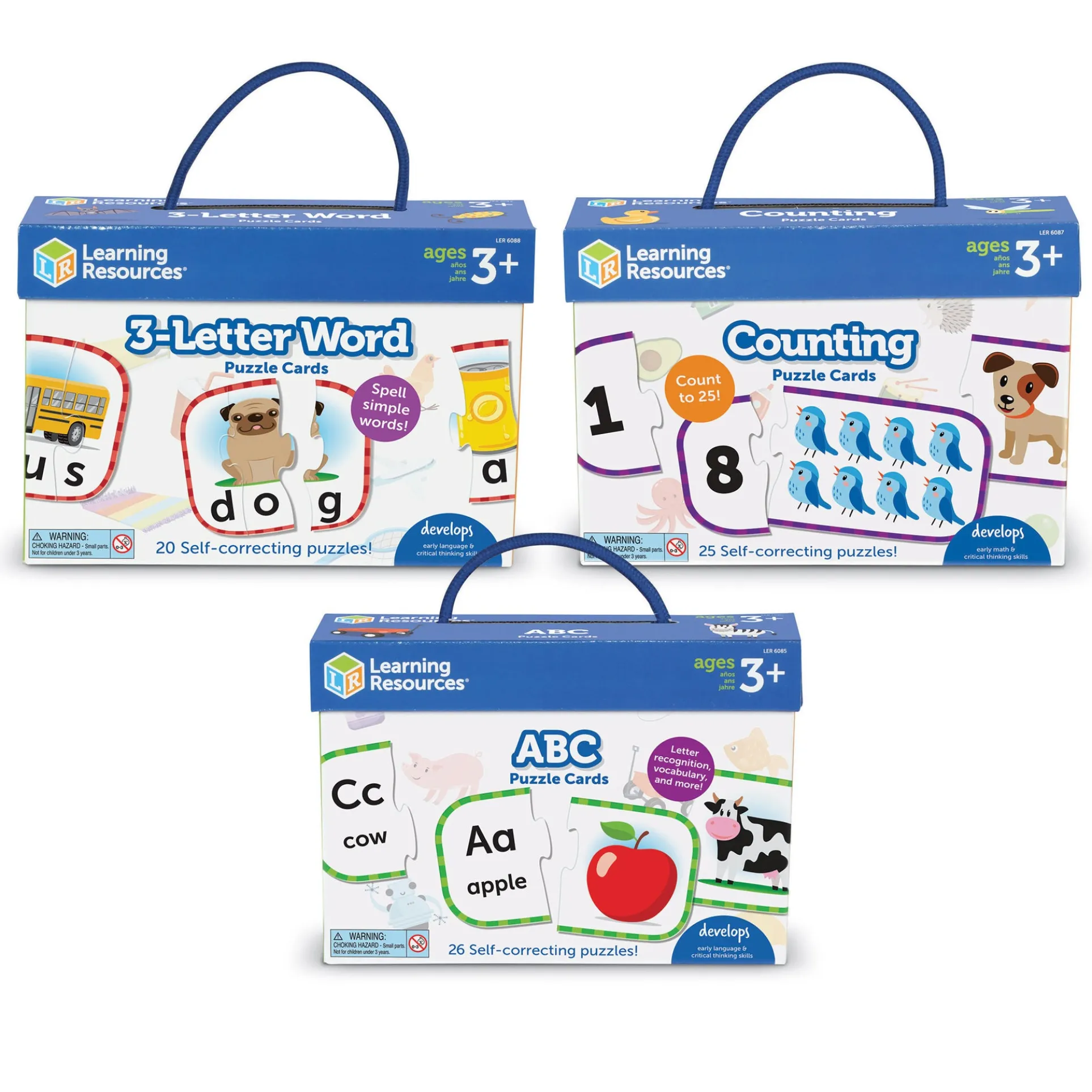 Learning Resources Puzzle Cards - Educational Set for Kids - 71 Pieces