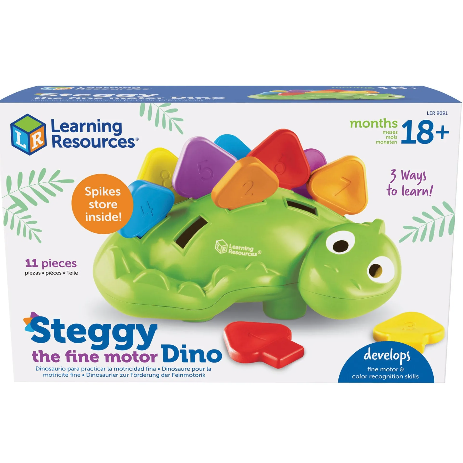 Learning Resources Steggy the Fine Motor Dino - Color and Number Skills