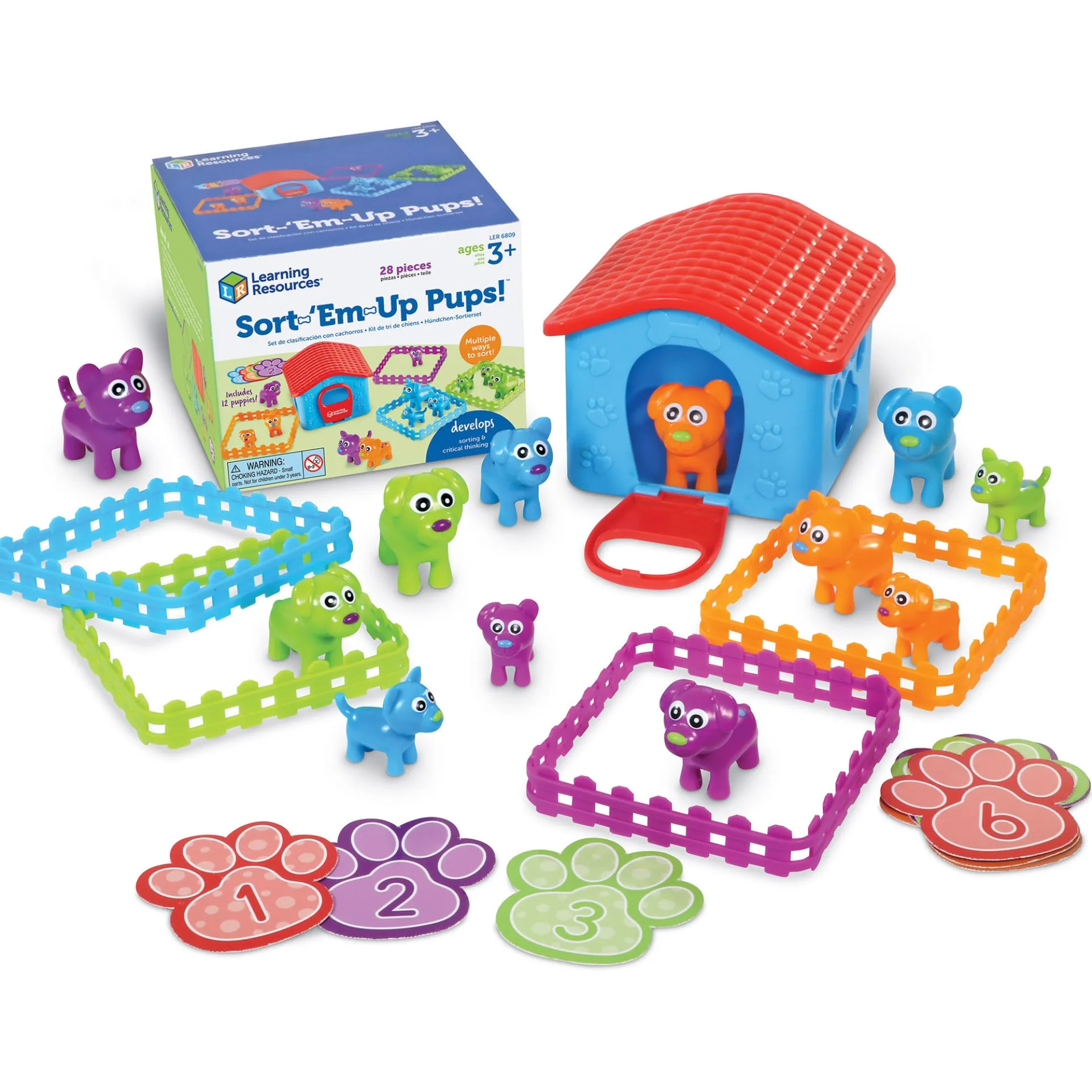 Learning Resources Sort Em' Up Pups - Sorting Activity Set