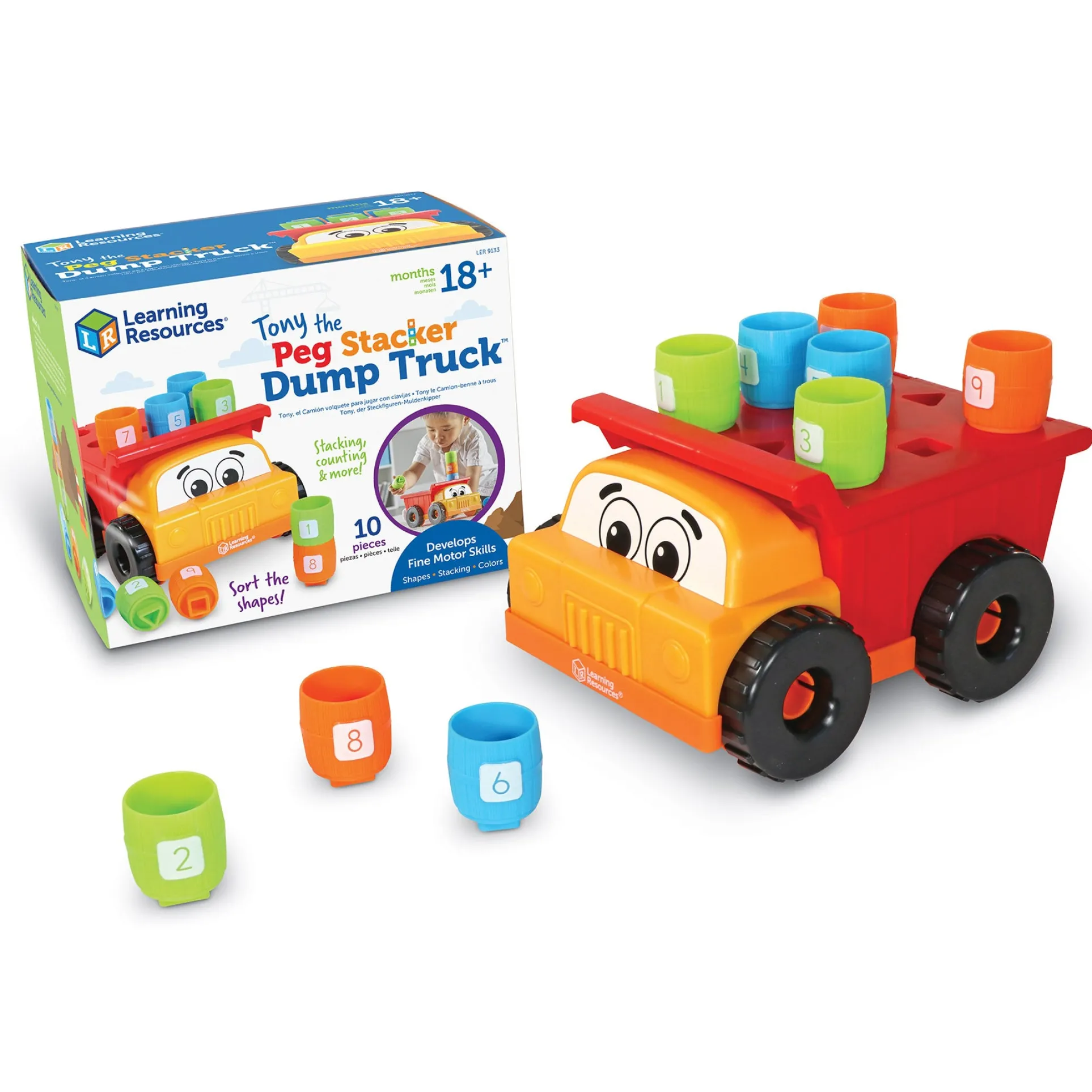 Learning Resources Tony the Peg Stacker Dump Truck - Colorful Educational Toy