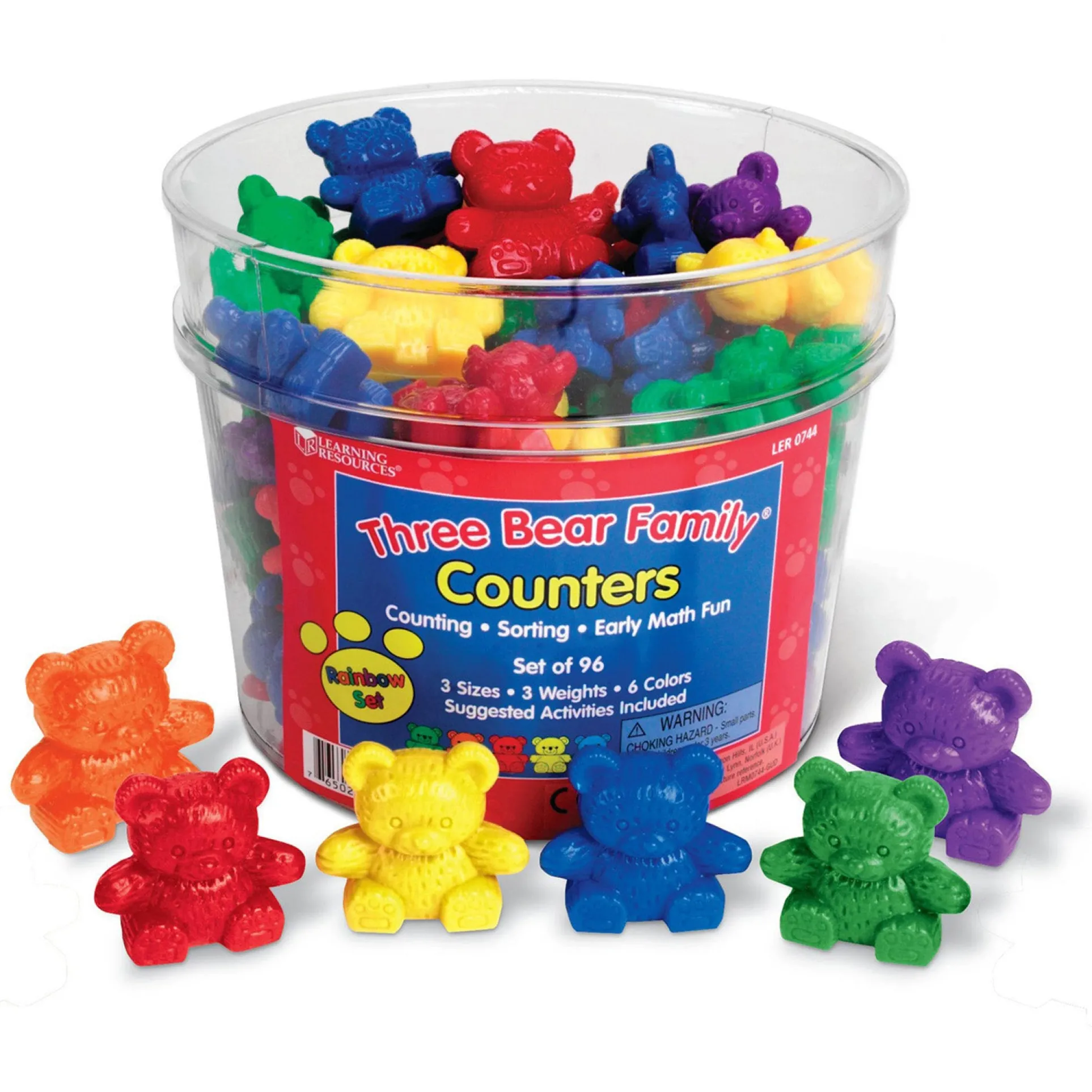 Learning Resources Three Bear Family Rainbow Counters - Colorful Educational Toy - Set of 96