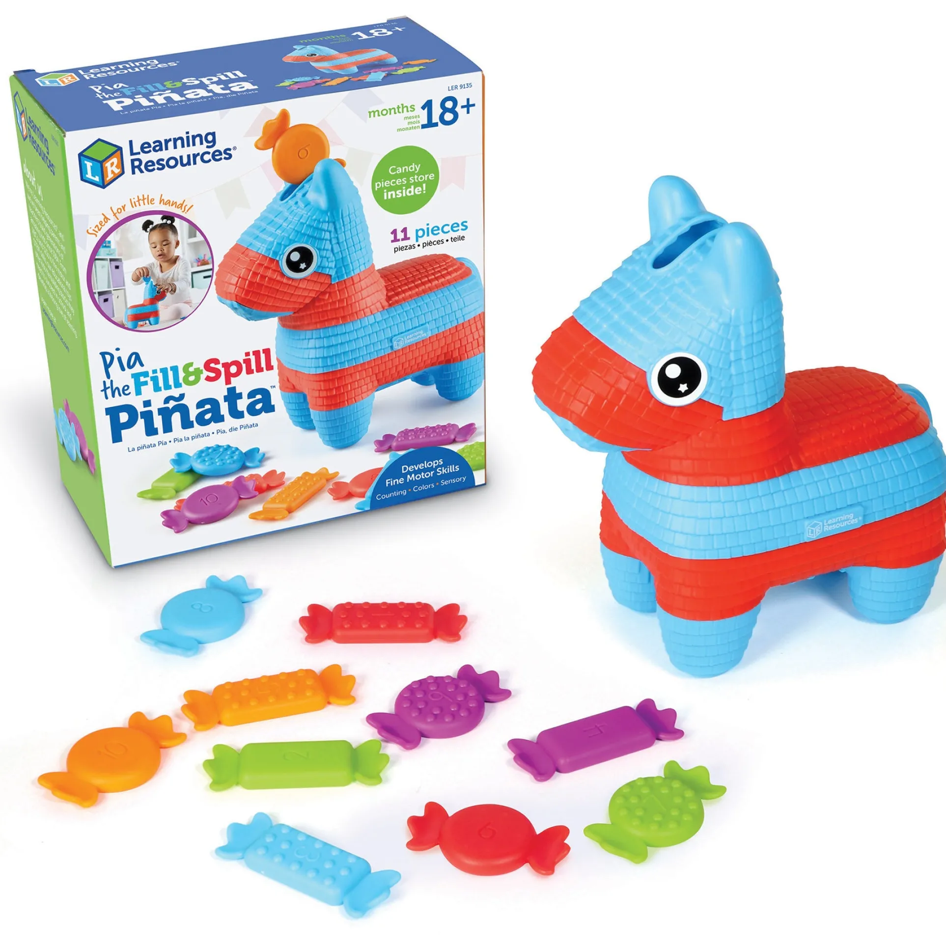 Learning Resources Pia the Fill & Spill Pinata - Colorful Candy Motor Skills Toy