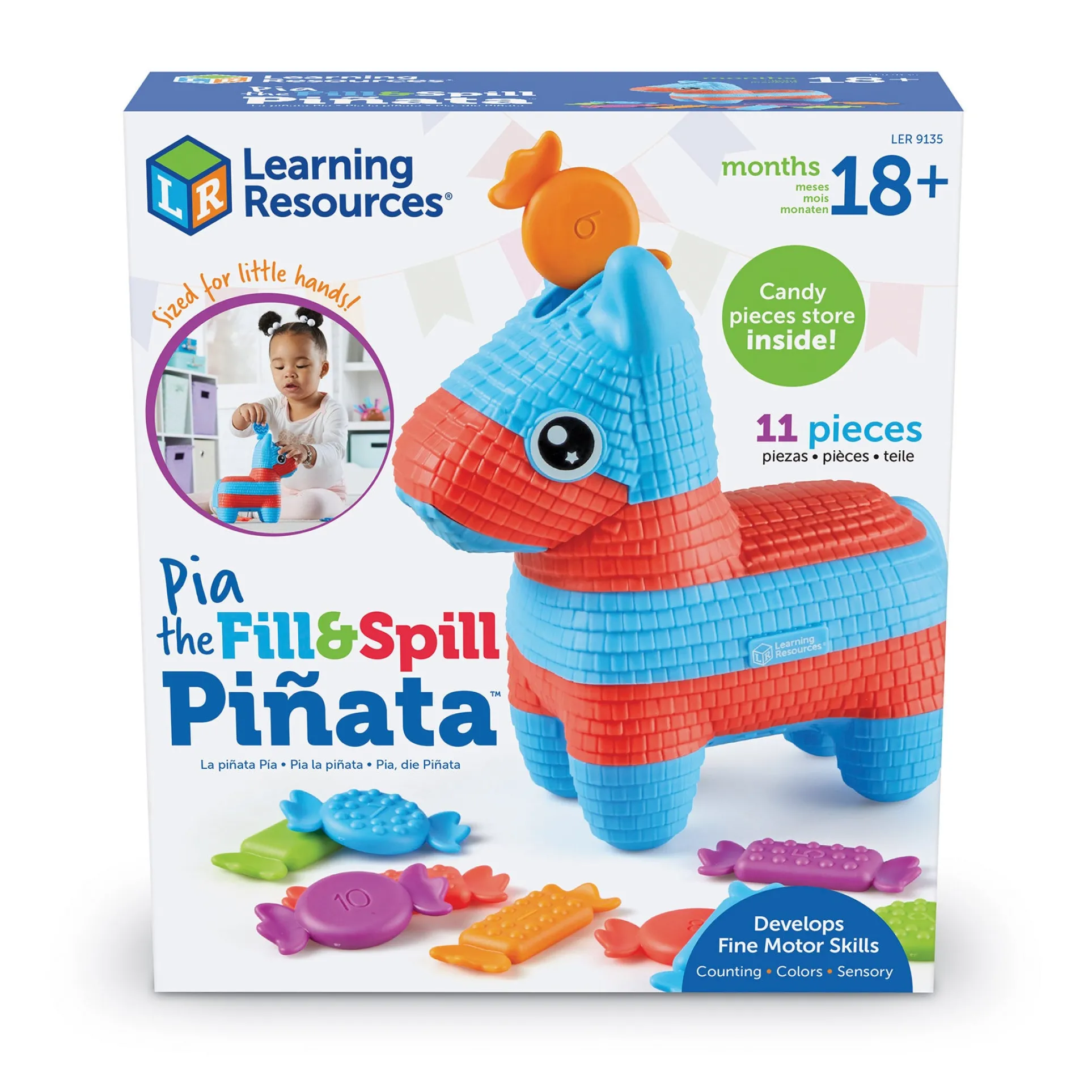 Learning Resources Pia the Fill & Spill Pinata - Colorful Candy Motor Skills Toy
