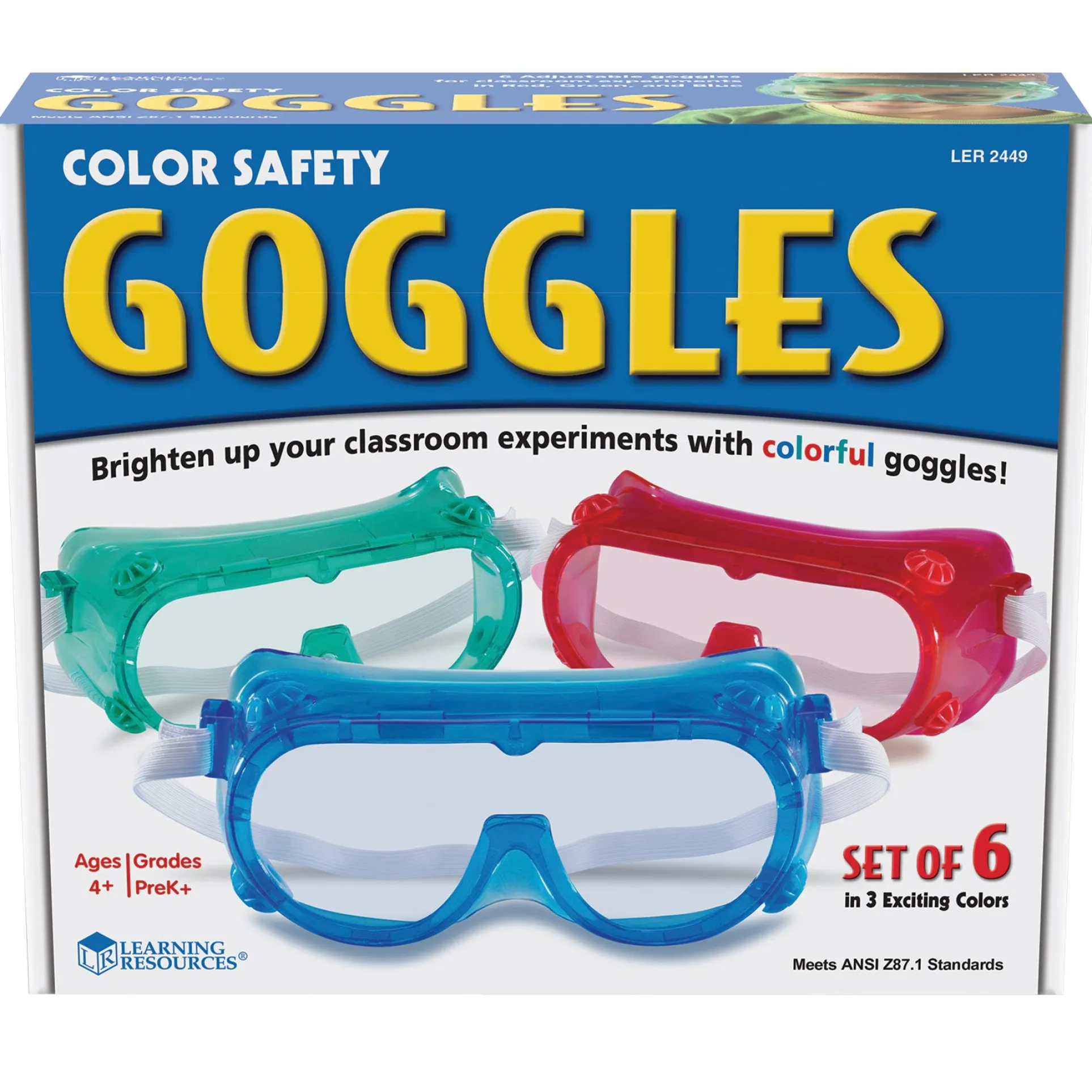 Learning Resources Safety Goggles Set - Vibrant, Adjustable 6-Pack