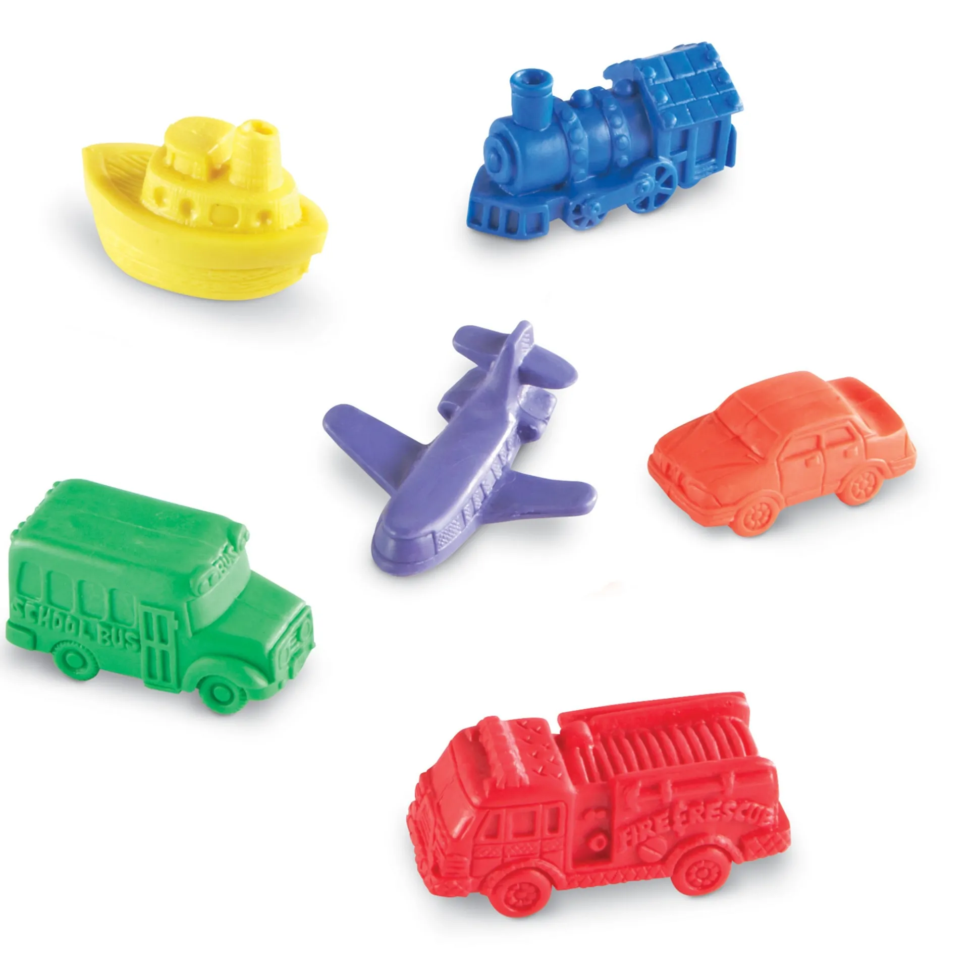 Learning Resources Mini Motors Counters - Colorful Vehicle Shapes - Set of 72