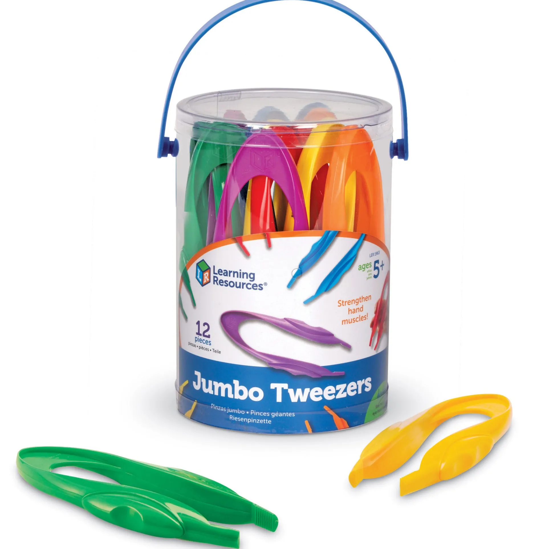 Learning Resources Jumbo Tweezers - Colorful Motor Skills Set of 12