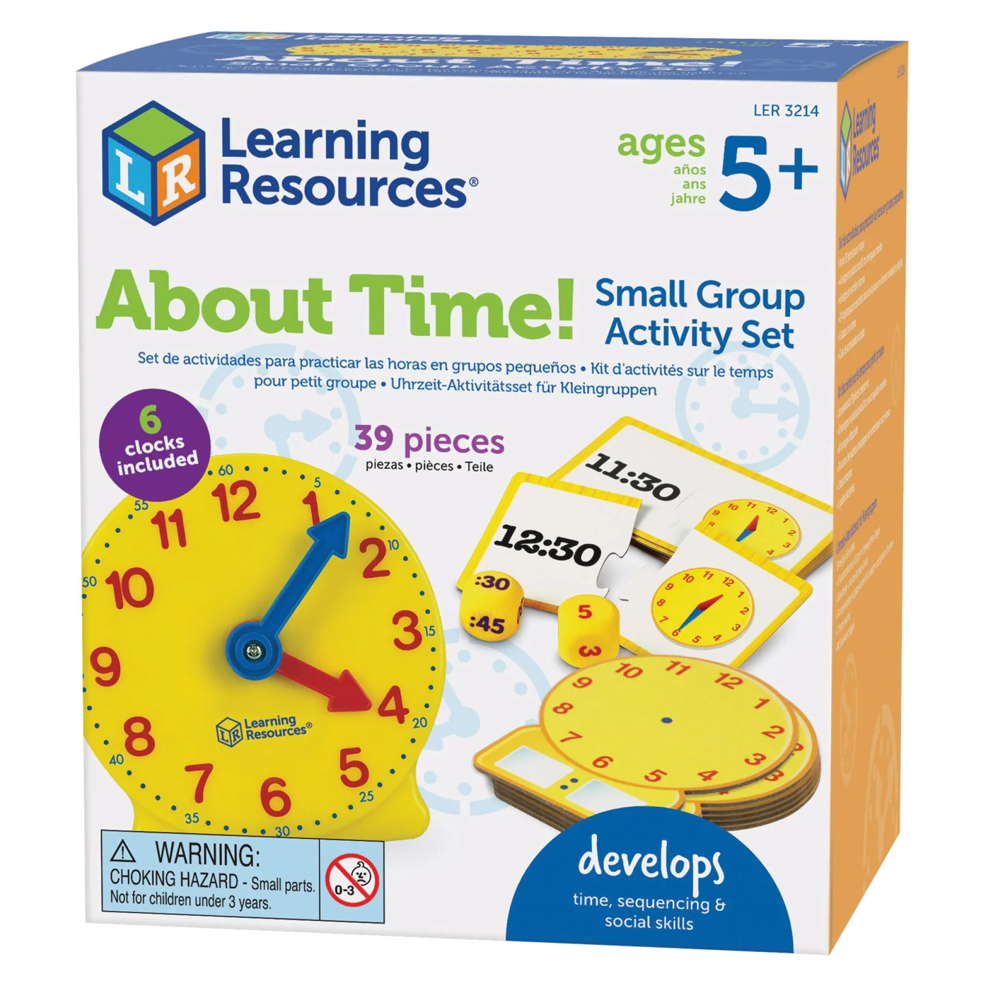 Learning Resources About Time! - Classroom Clock Set for Time-Telling Skills