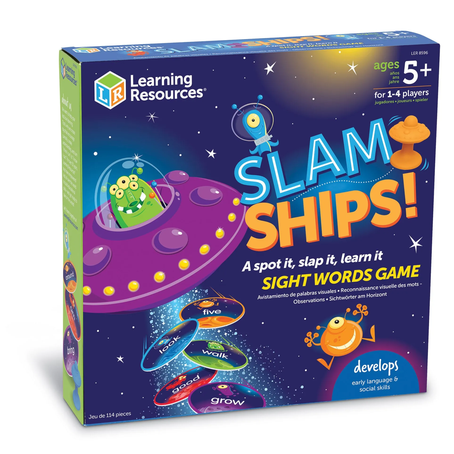 Learning Resources Slam Ships! Sight Words Game - UFO-Themed Educational Toy